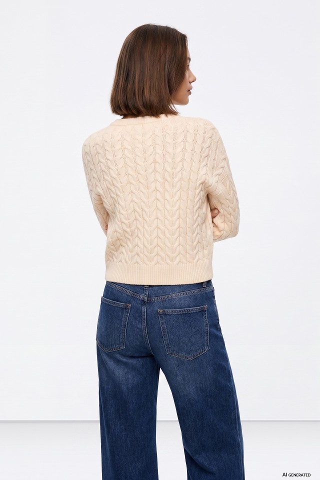 Beige cable knit sweater Beige cable knit sweater