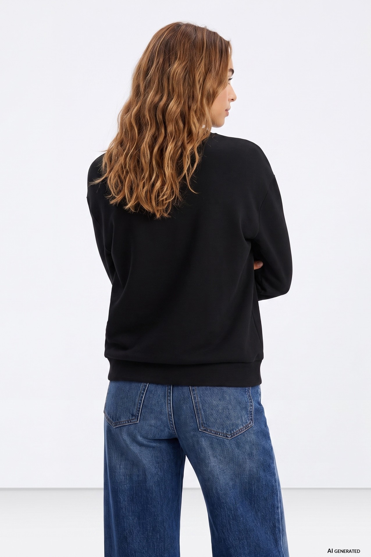 Sweatshirt preta relaxed fit