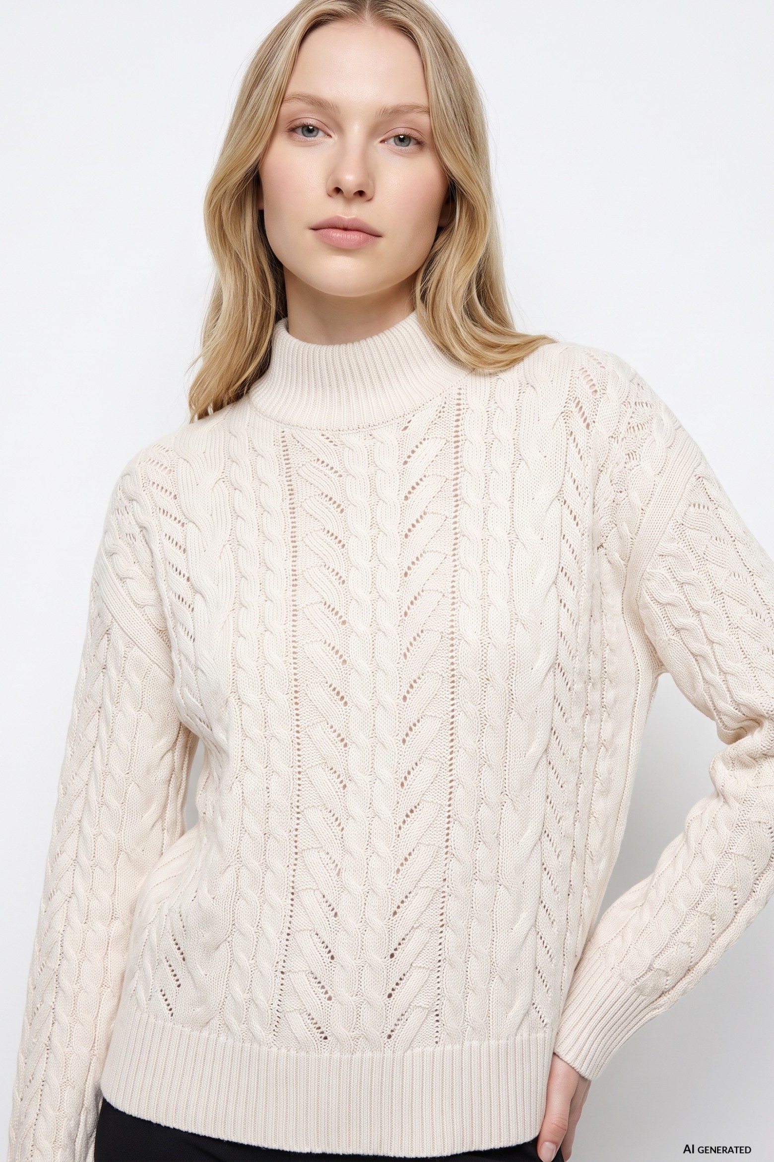 Beige Chunky Knit Sweater