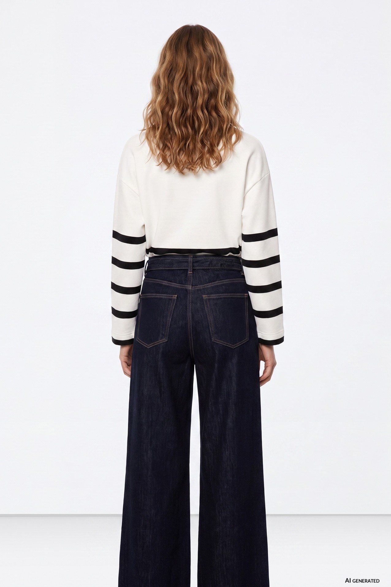 Camisola riscas oversize branca