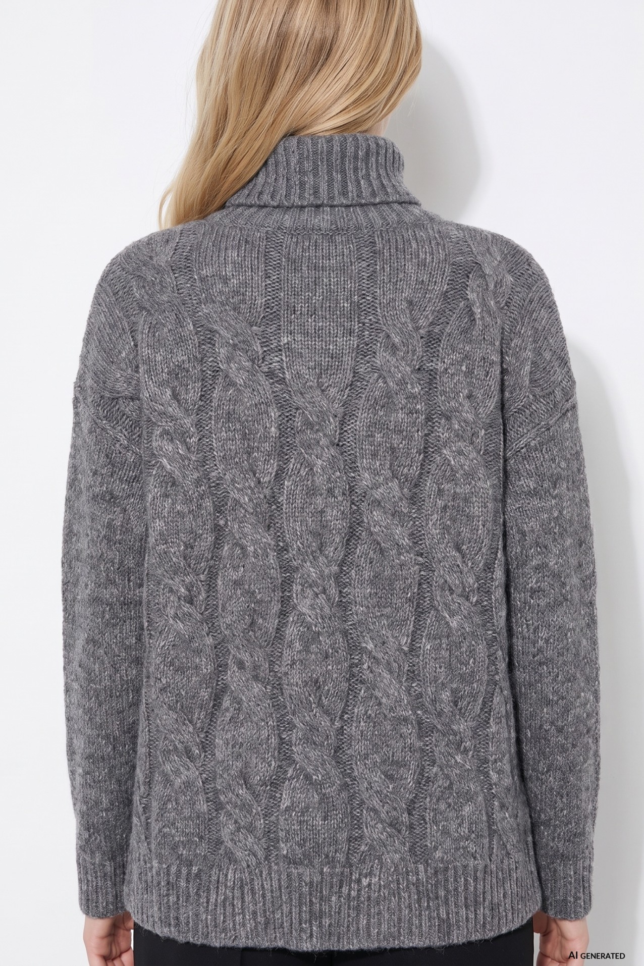 Chunky Grey Turtleneck Jumper
