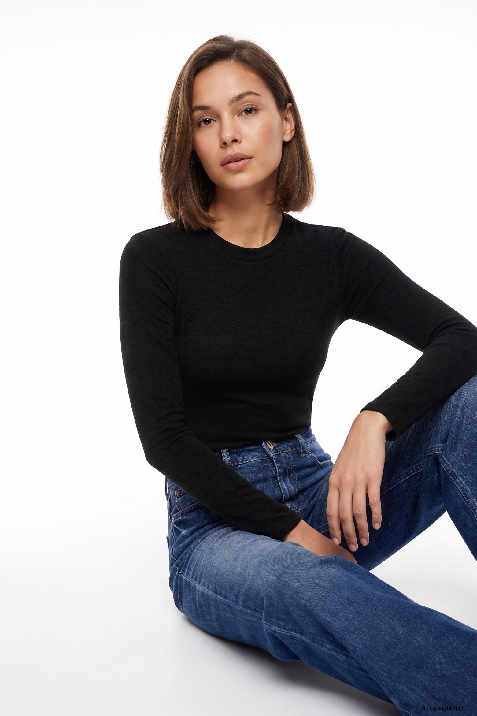 Black Slim Long Sleeve Tee