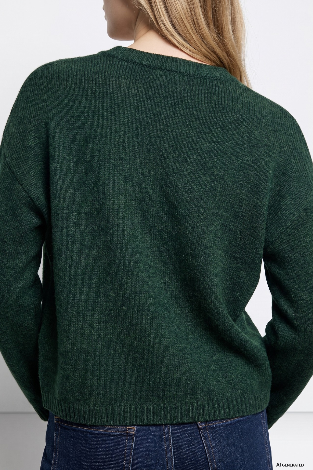 Green Oversize Knit Sweater