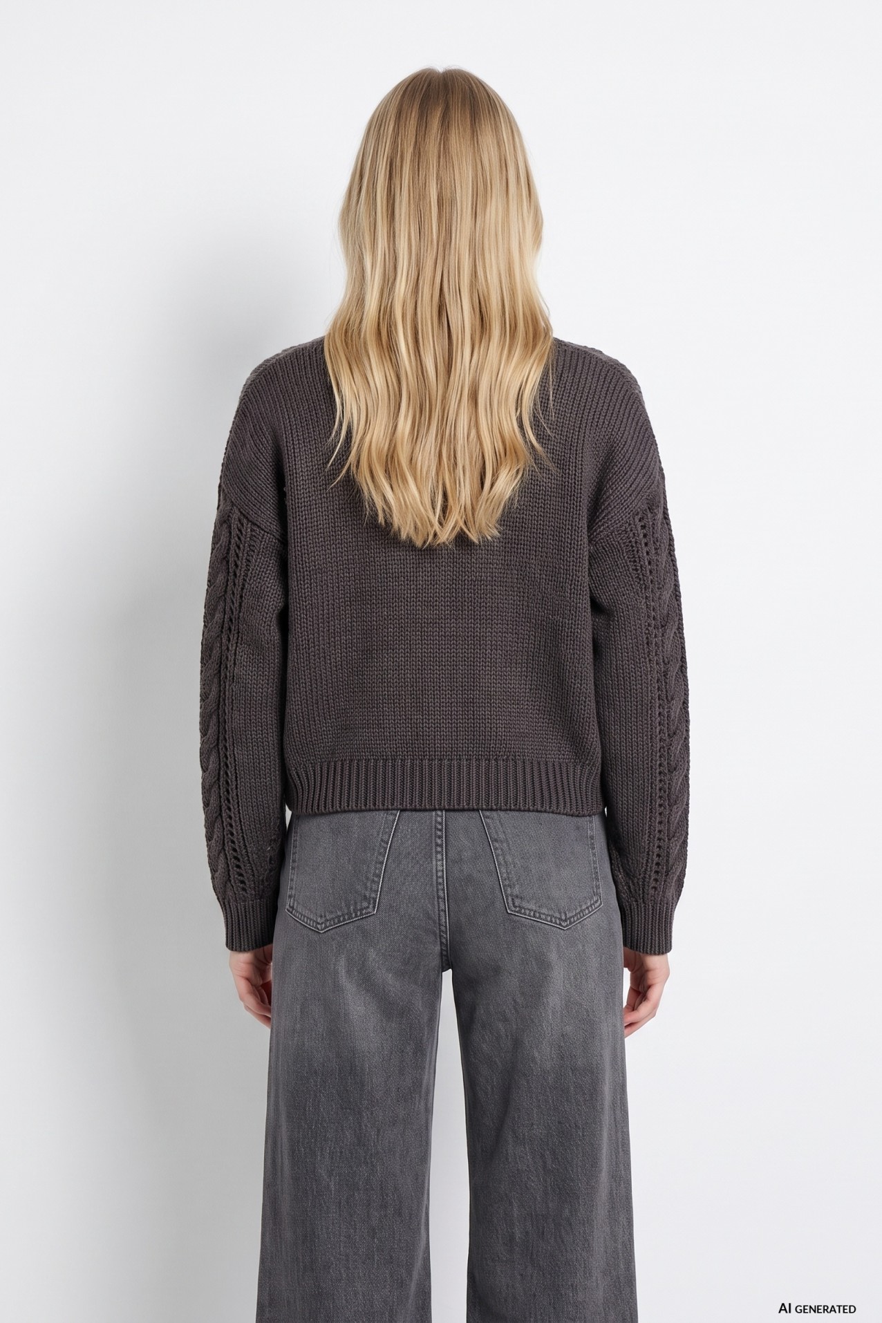Chunky Grey Knit Cardigan