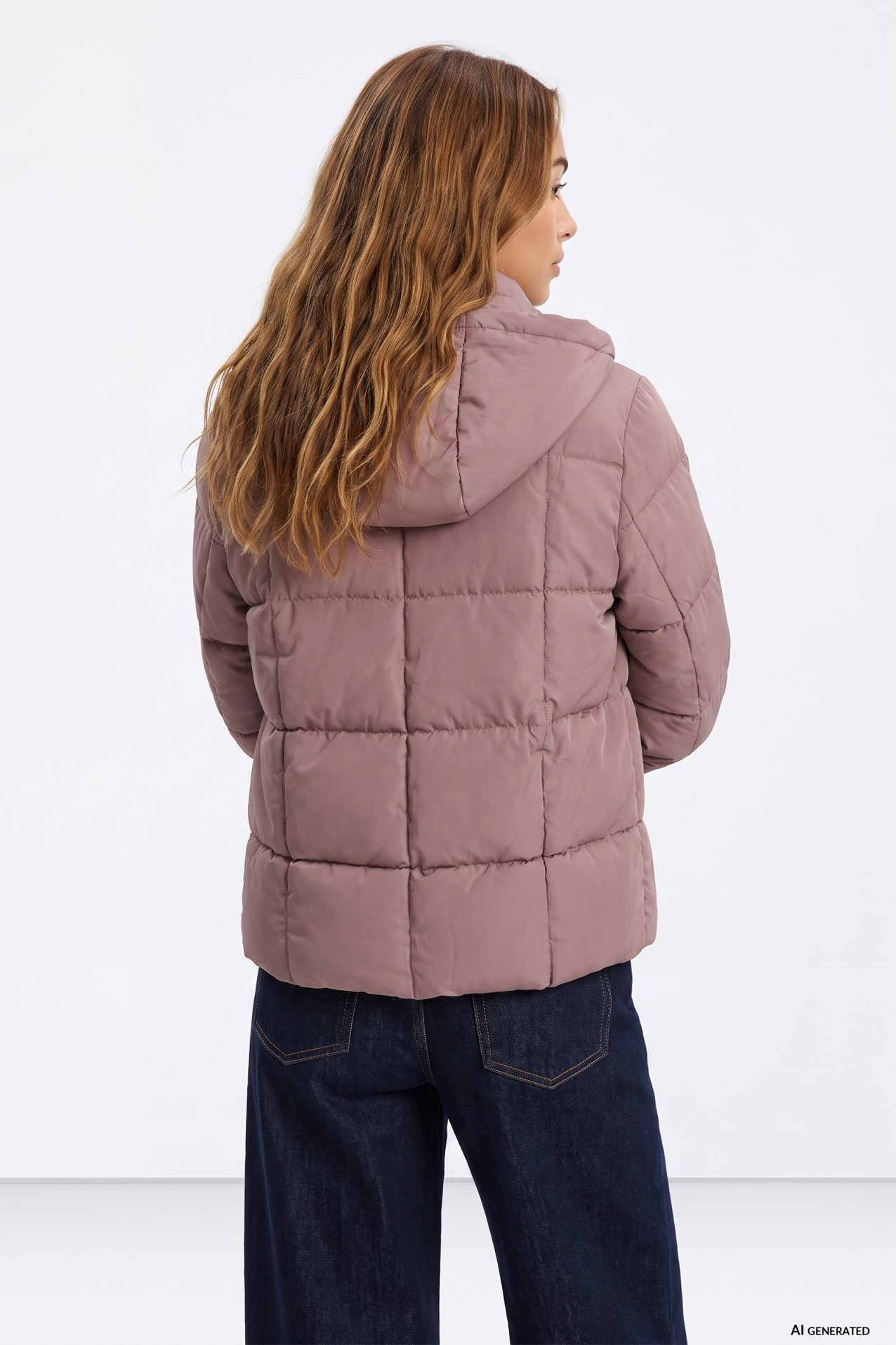 Casaco acolchoado rosa claro