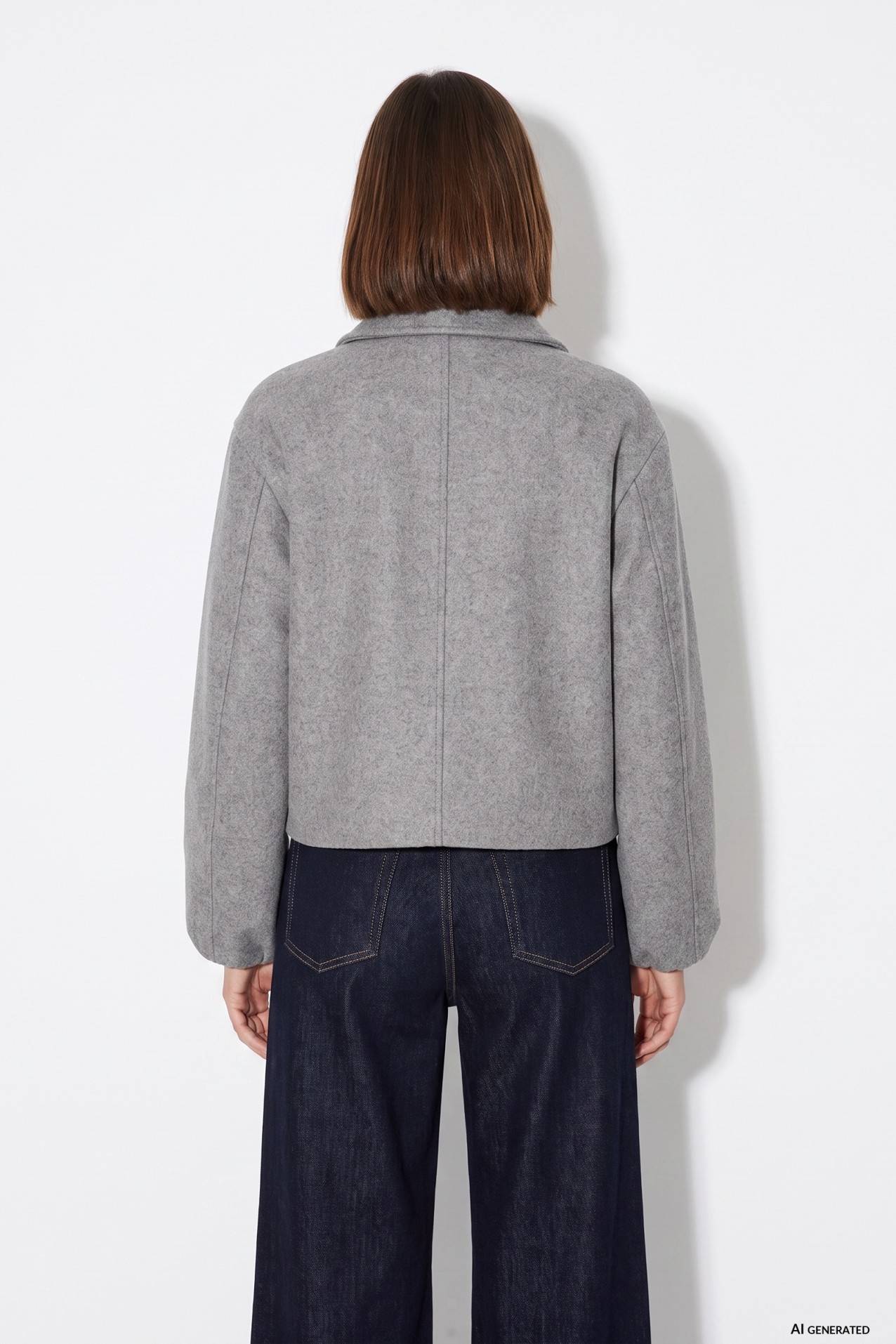 Chaqueta gris melange cropped