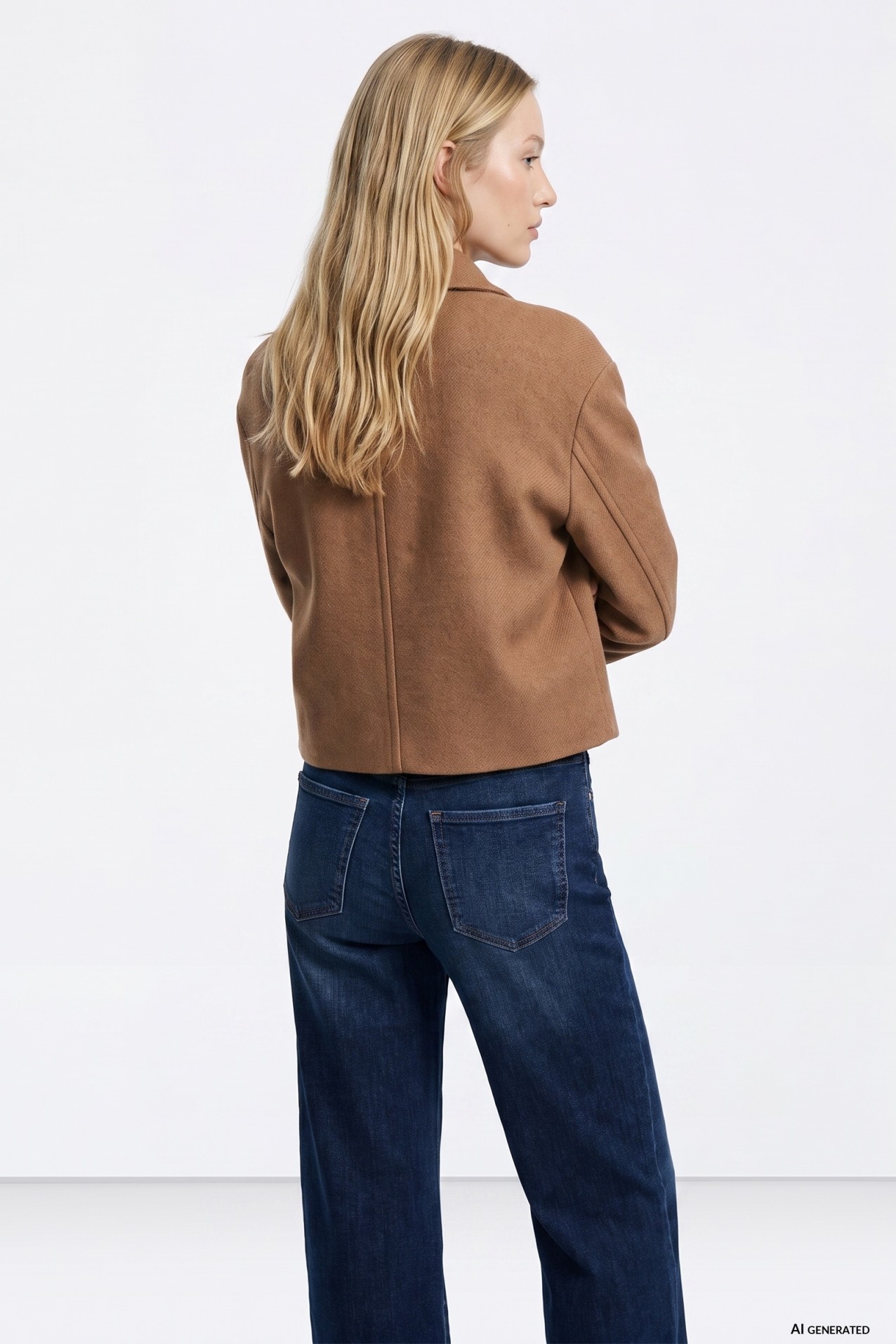 Beige Cropped Casual Jacket