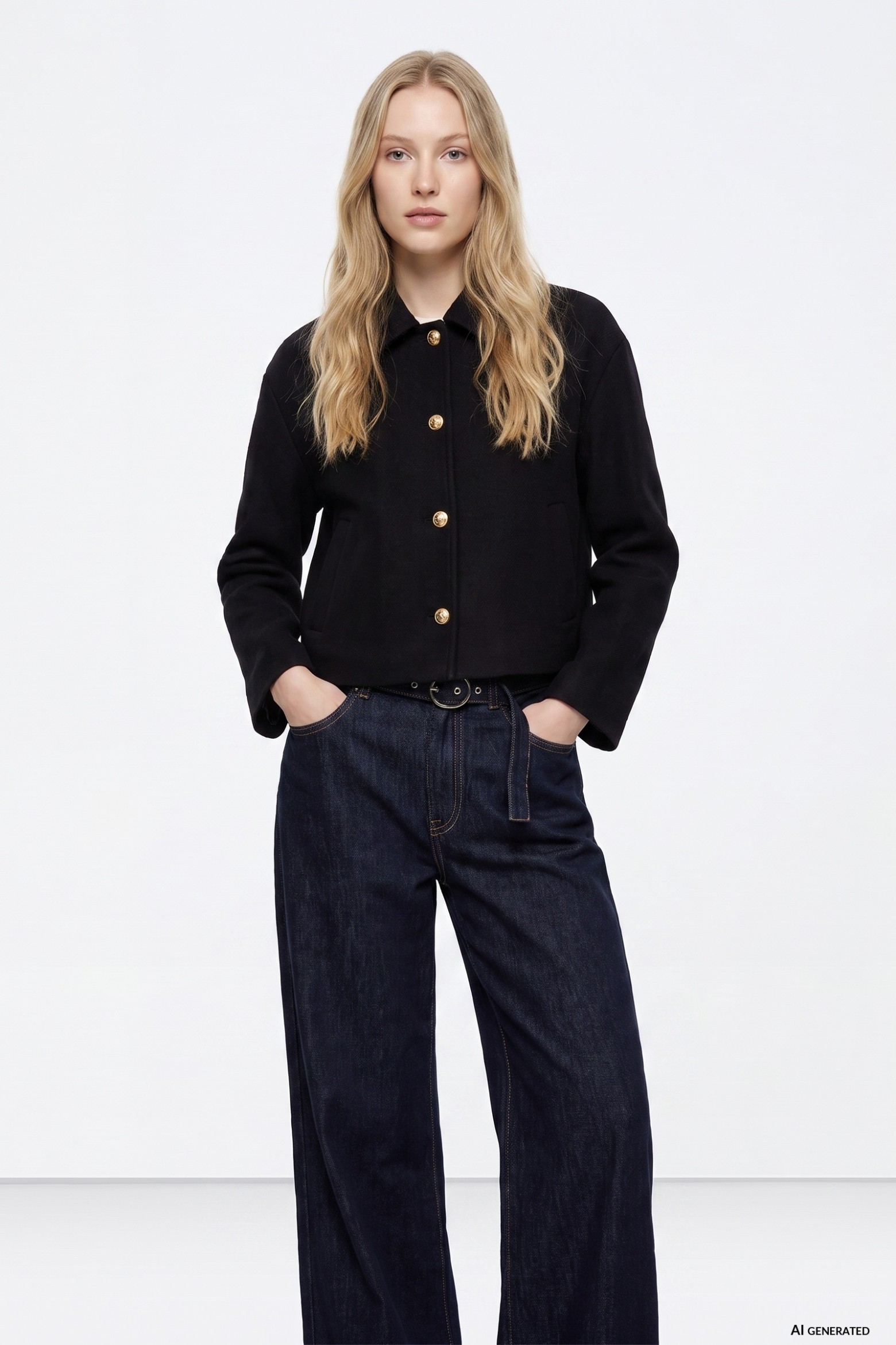 Casaco oversize preto curto