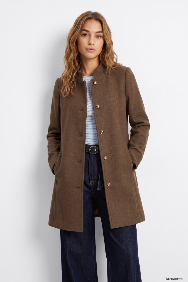 Longline Green Buttoned Coat