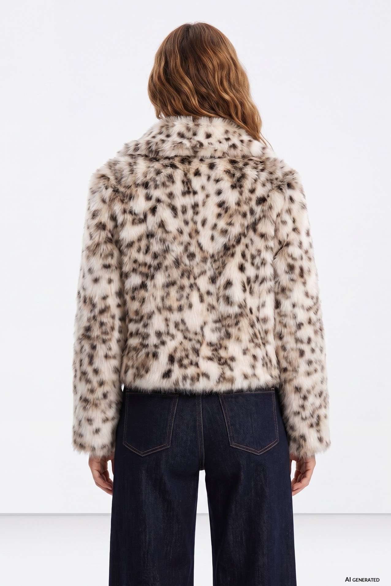 Casaco cropped efeito pelo