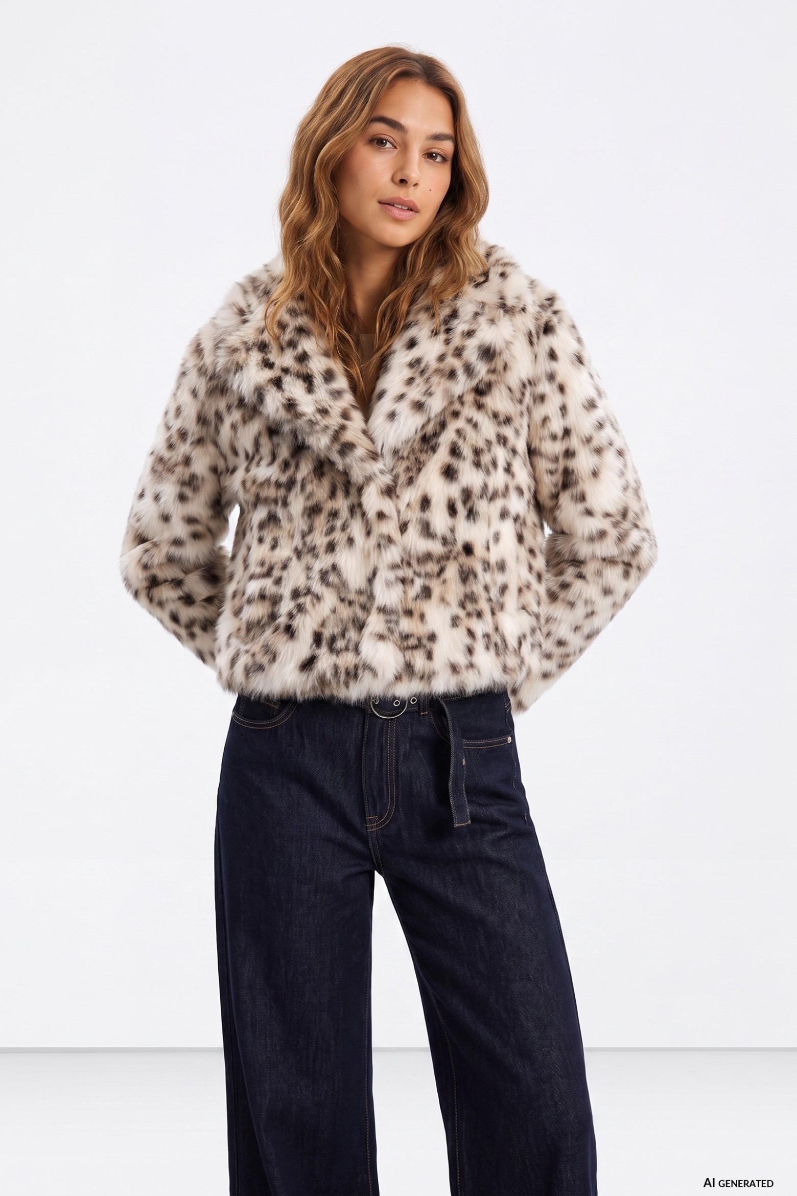 Casaco cropped efeito pelo