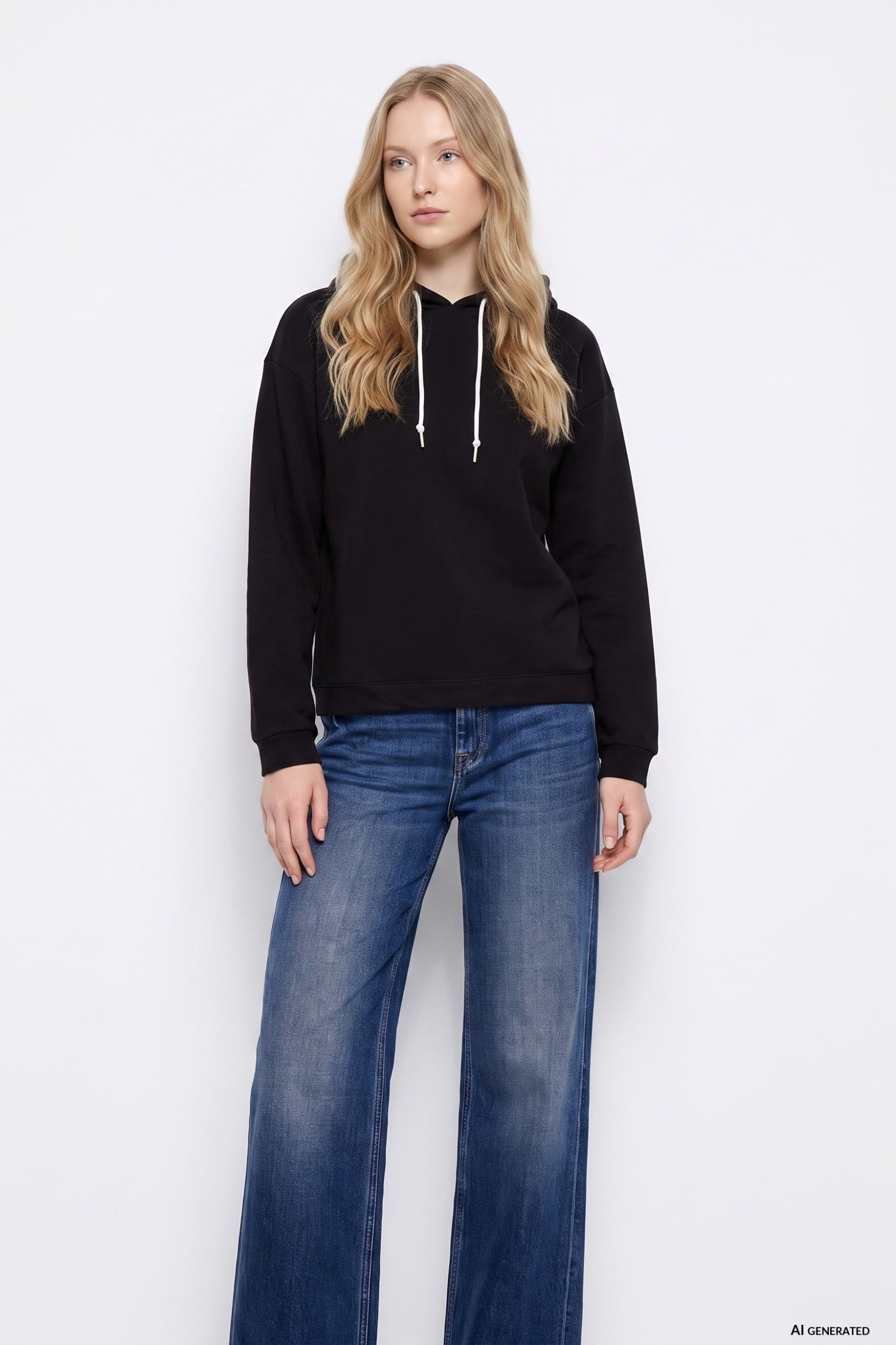 Sweatshirt preto com capuz