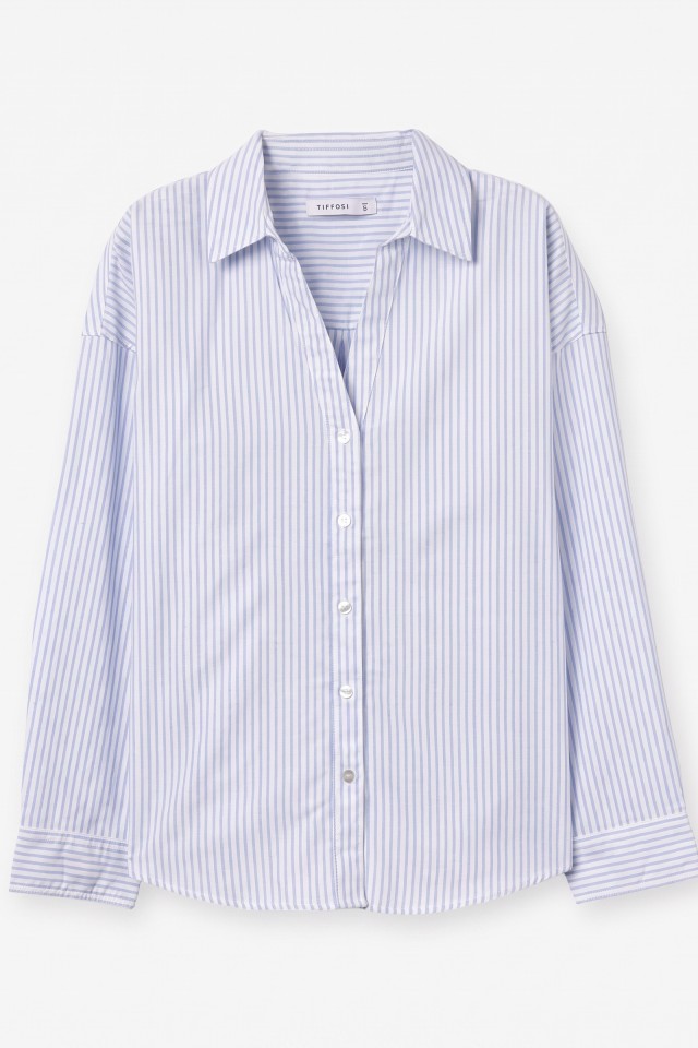 Camisa rayas azul manga larga Camisa rayas azul manga larga