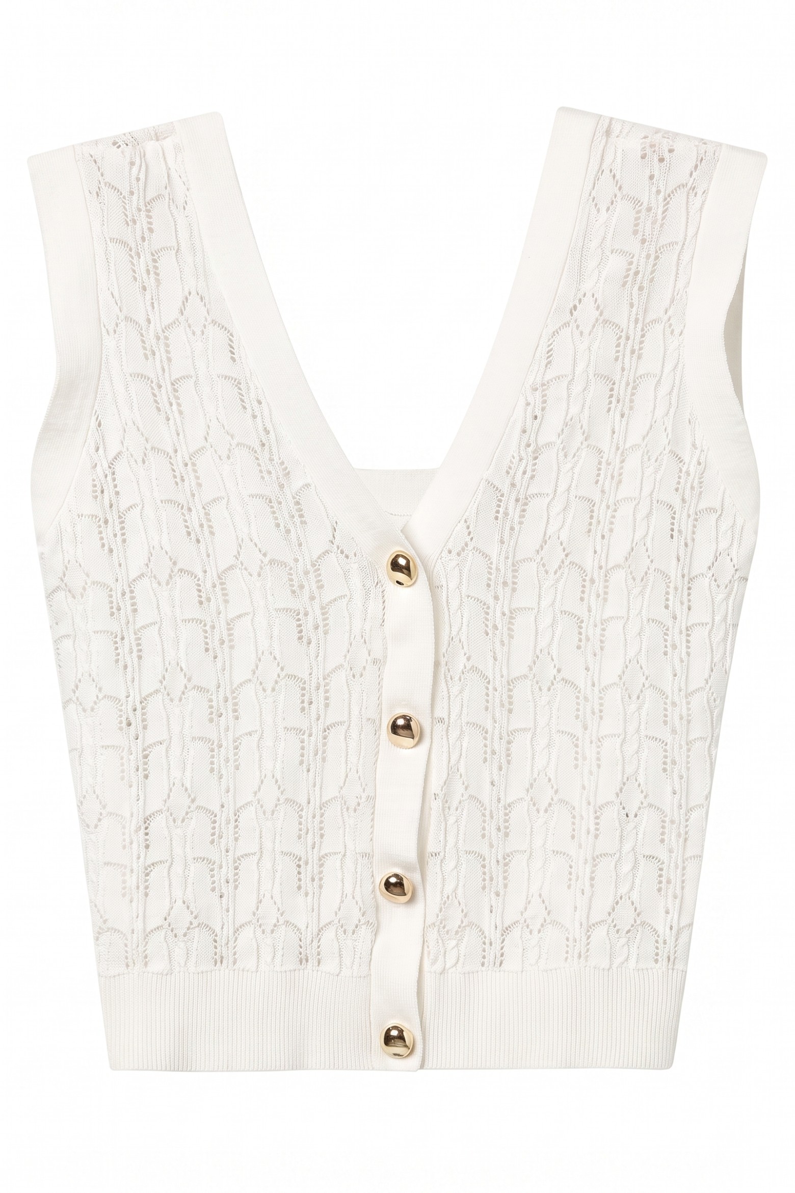 Sleeveless Cream Knit Top