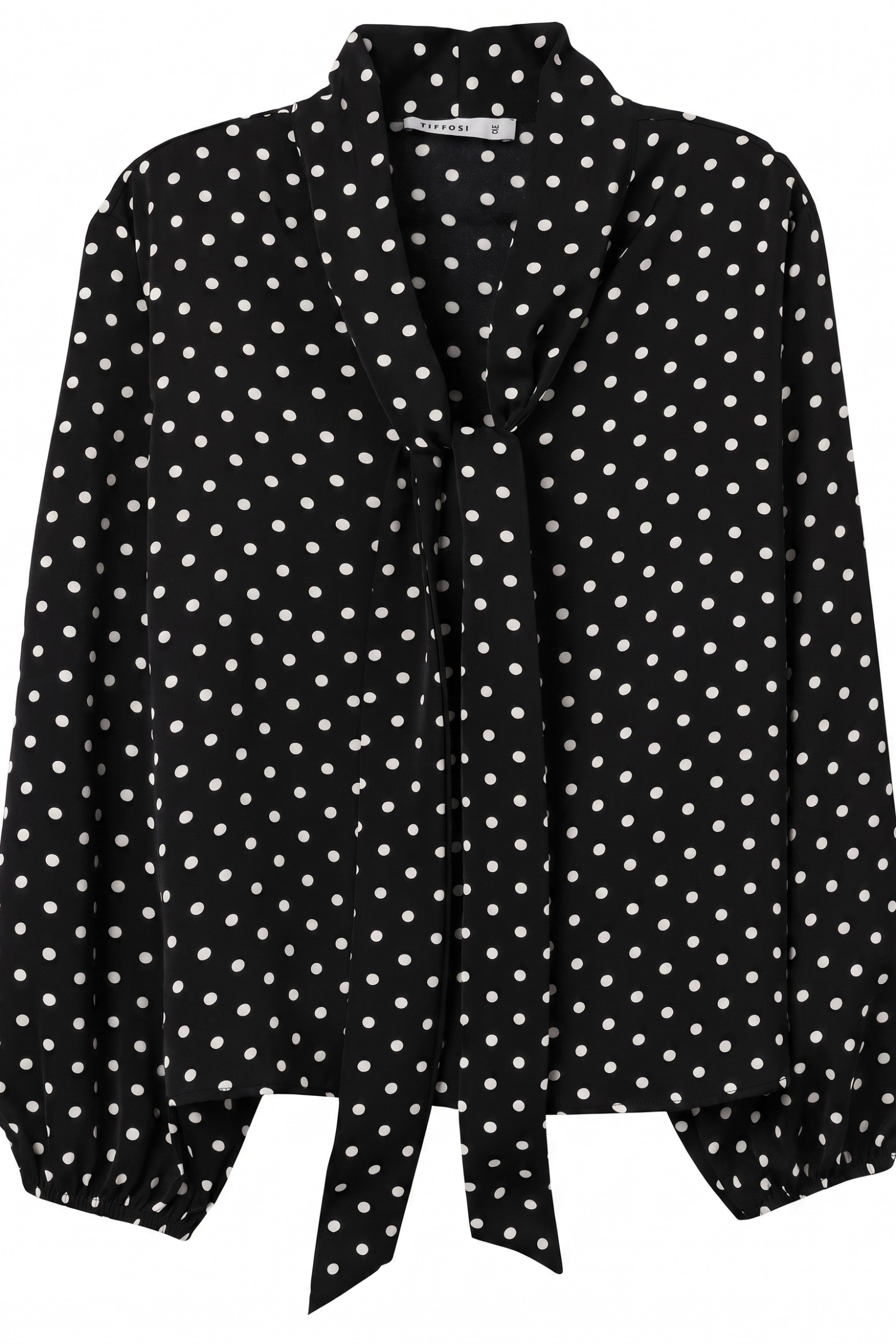 Camisa preta com bolinhas