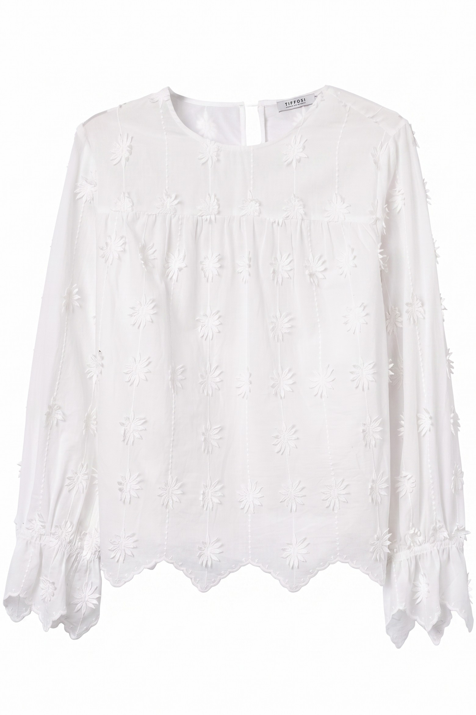 Blusa cru manga larga