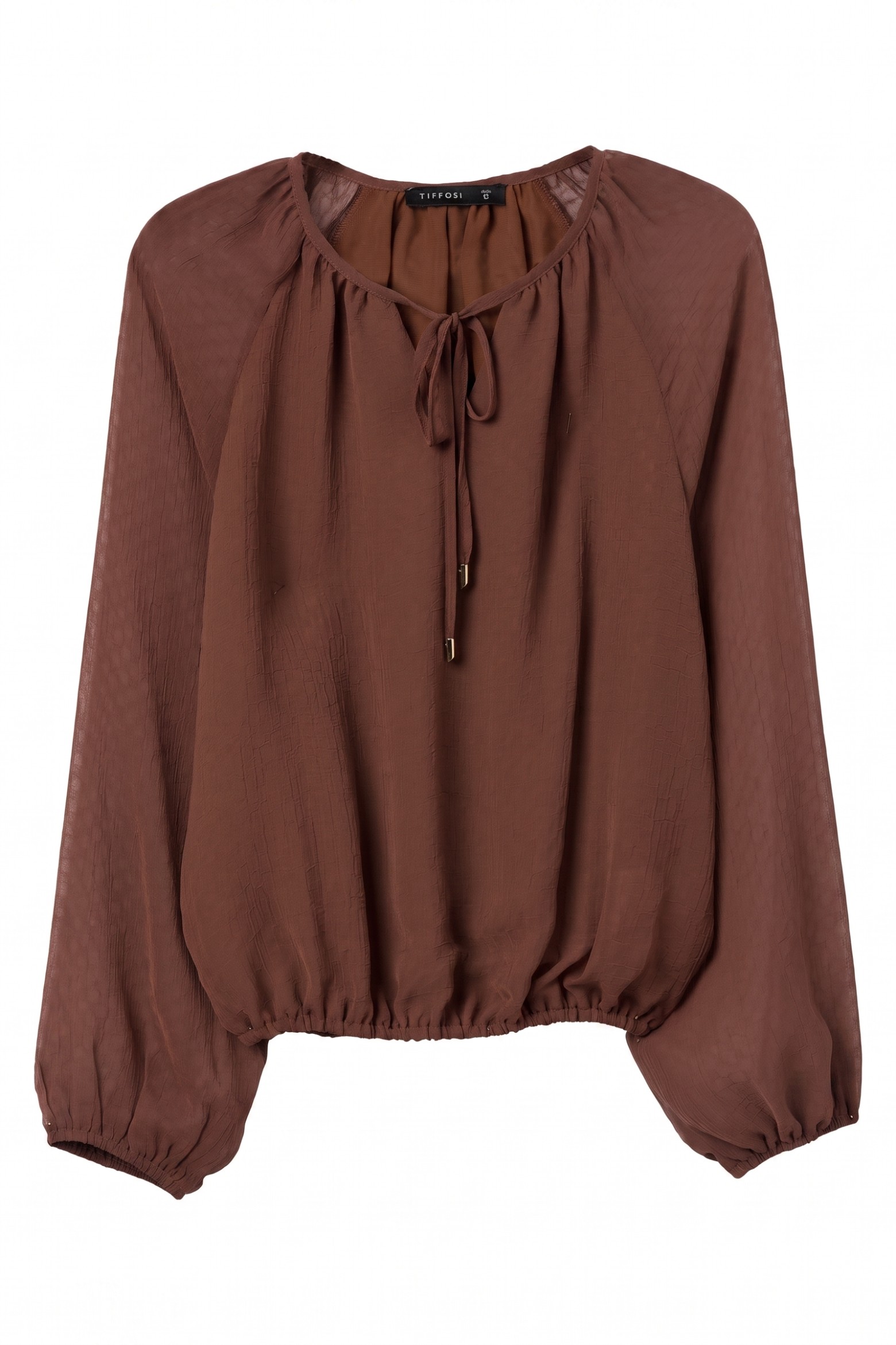 Long Sleeve Brown Blouse