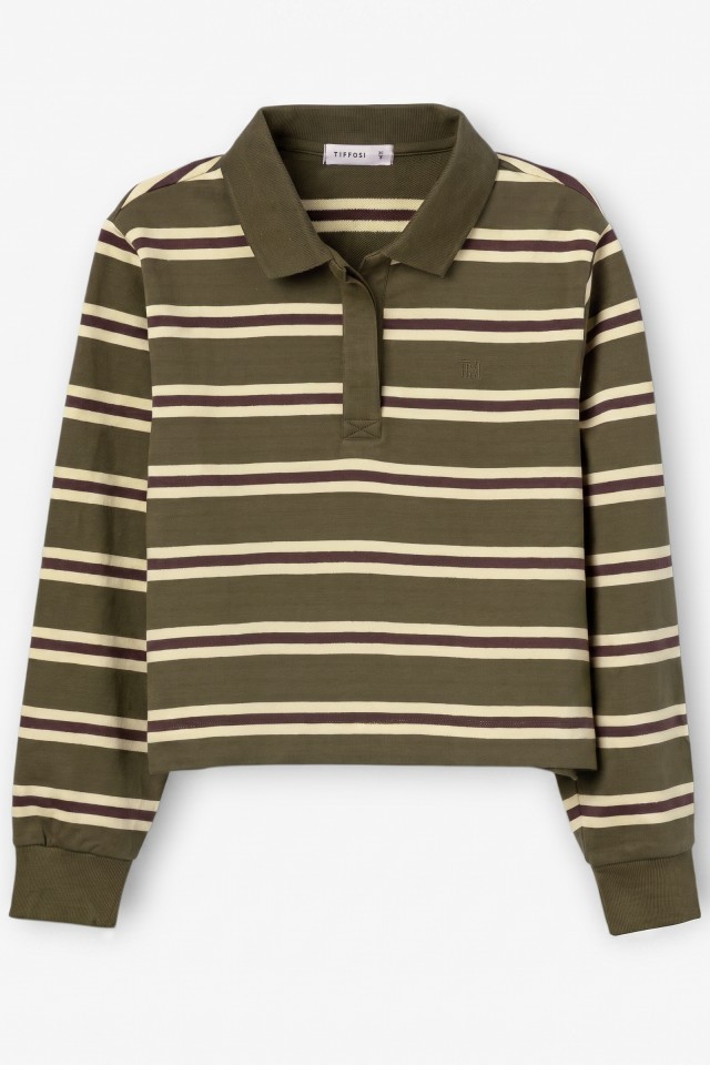 Sudadera cropped verde rayas Sudadera cropped verde rayas