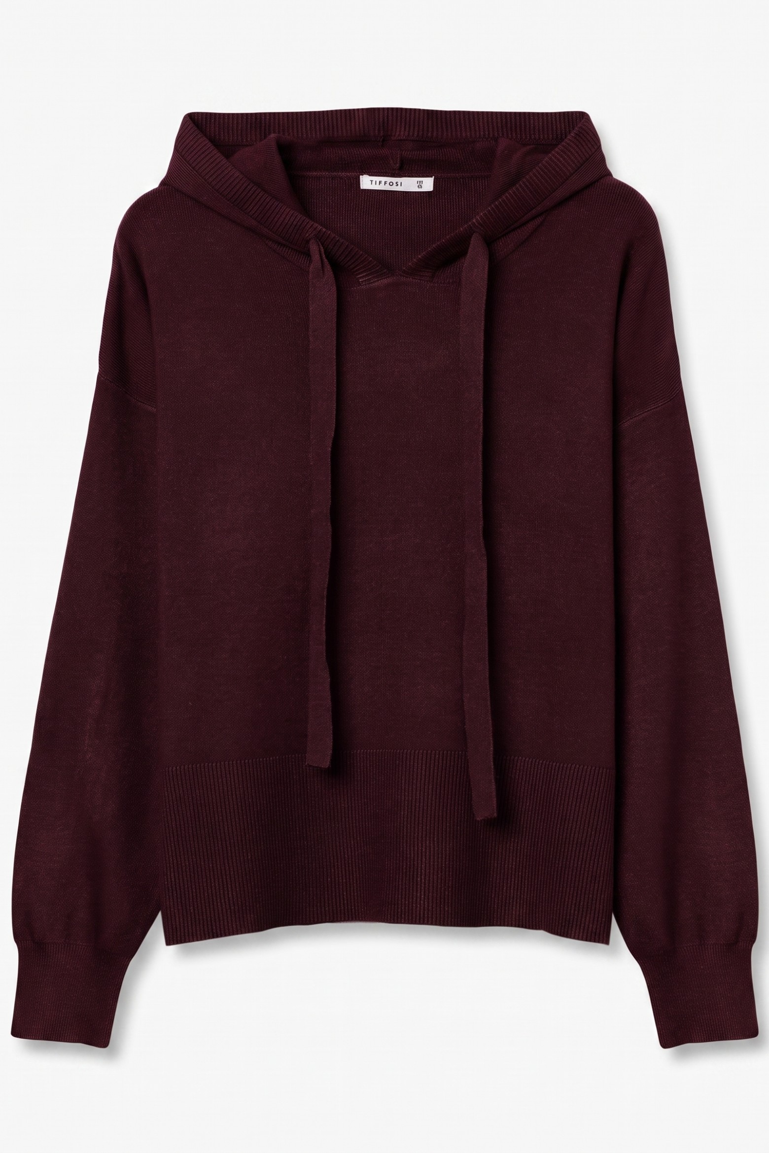 Camisola com capuz vinho