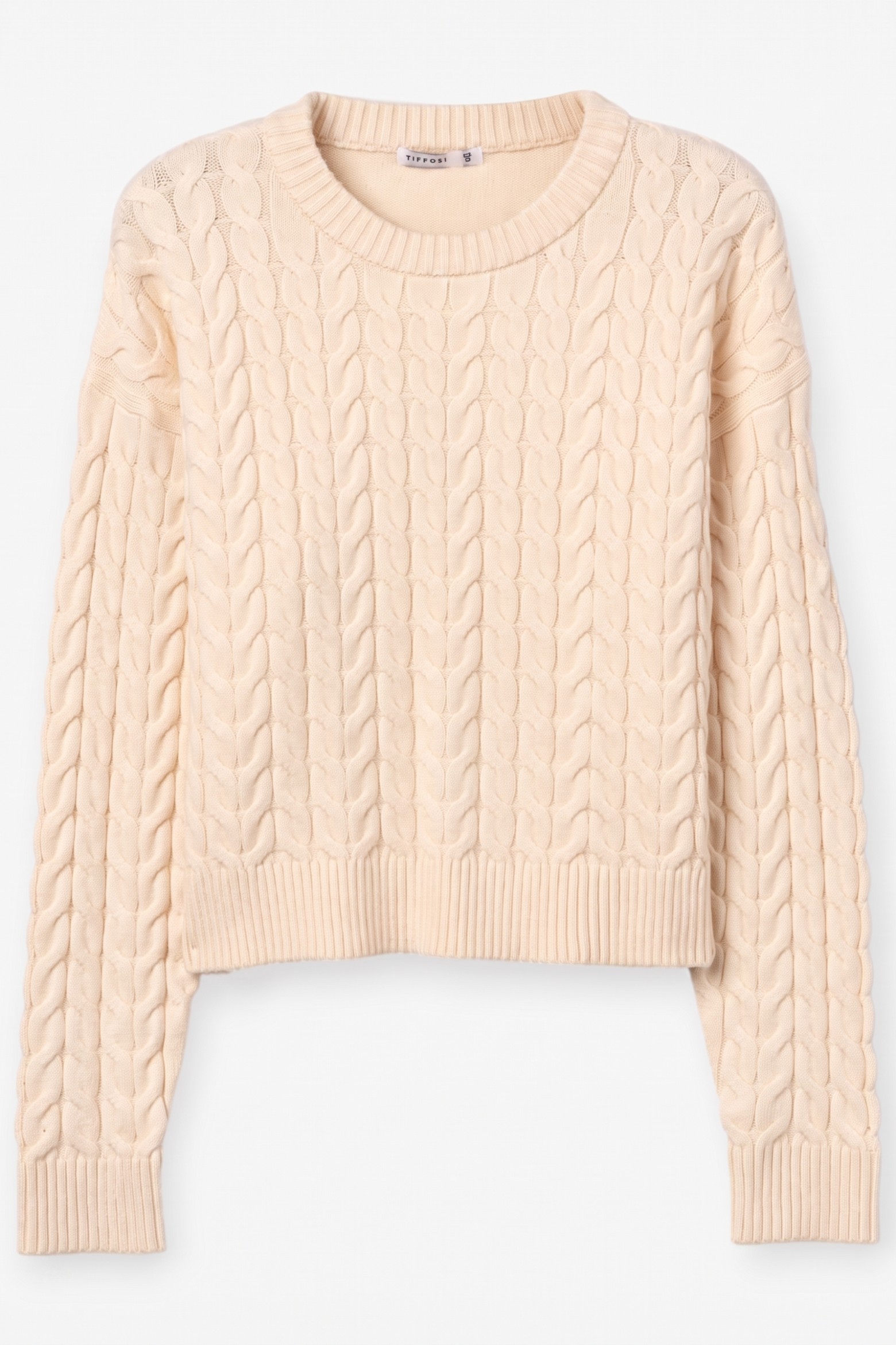 Jersey beige trenzado corto