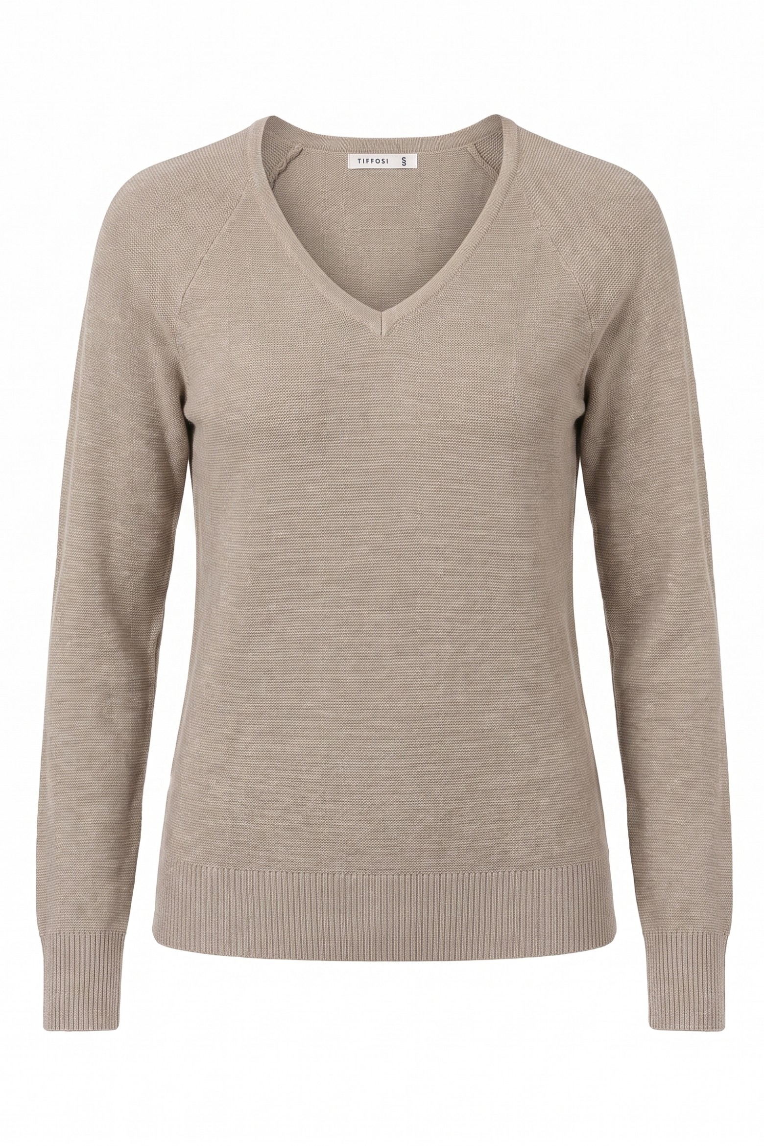 Camisola bege decote em V
