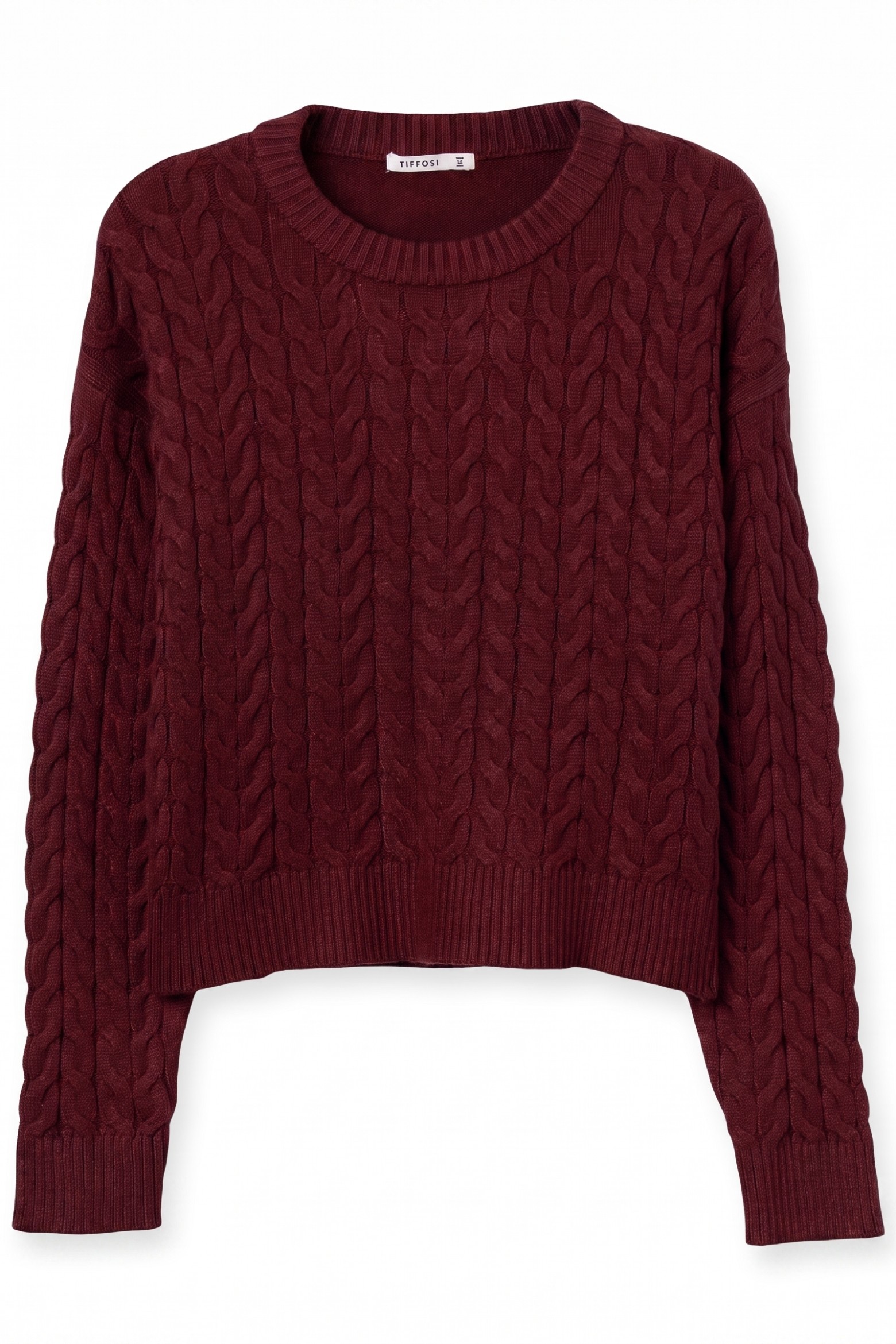 Camisola chunky cor-de-vinho