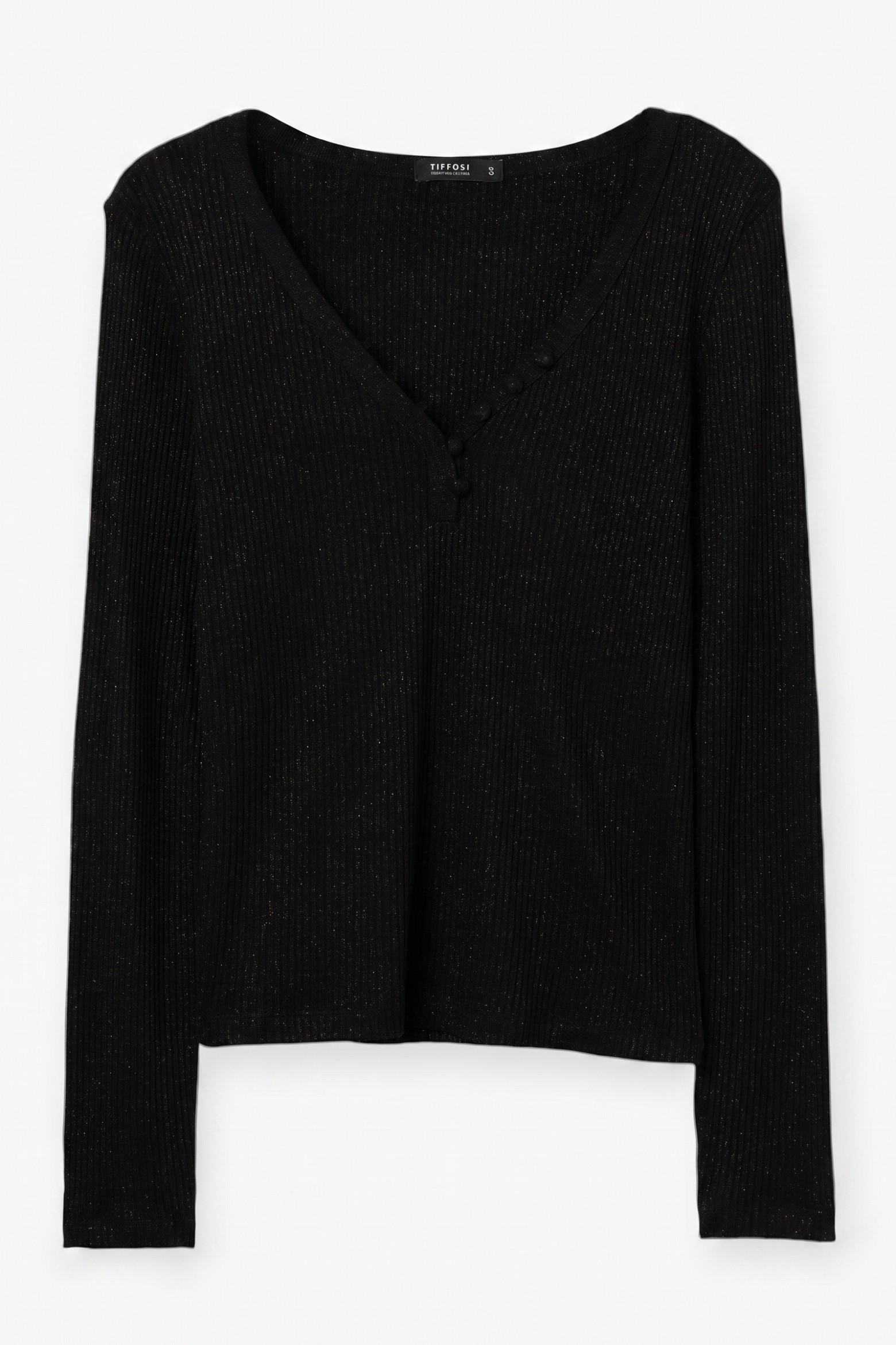 Black Fitted Long Sleeve Tee