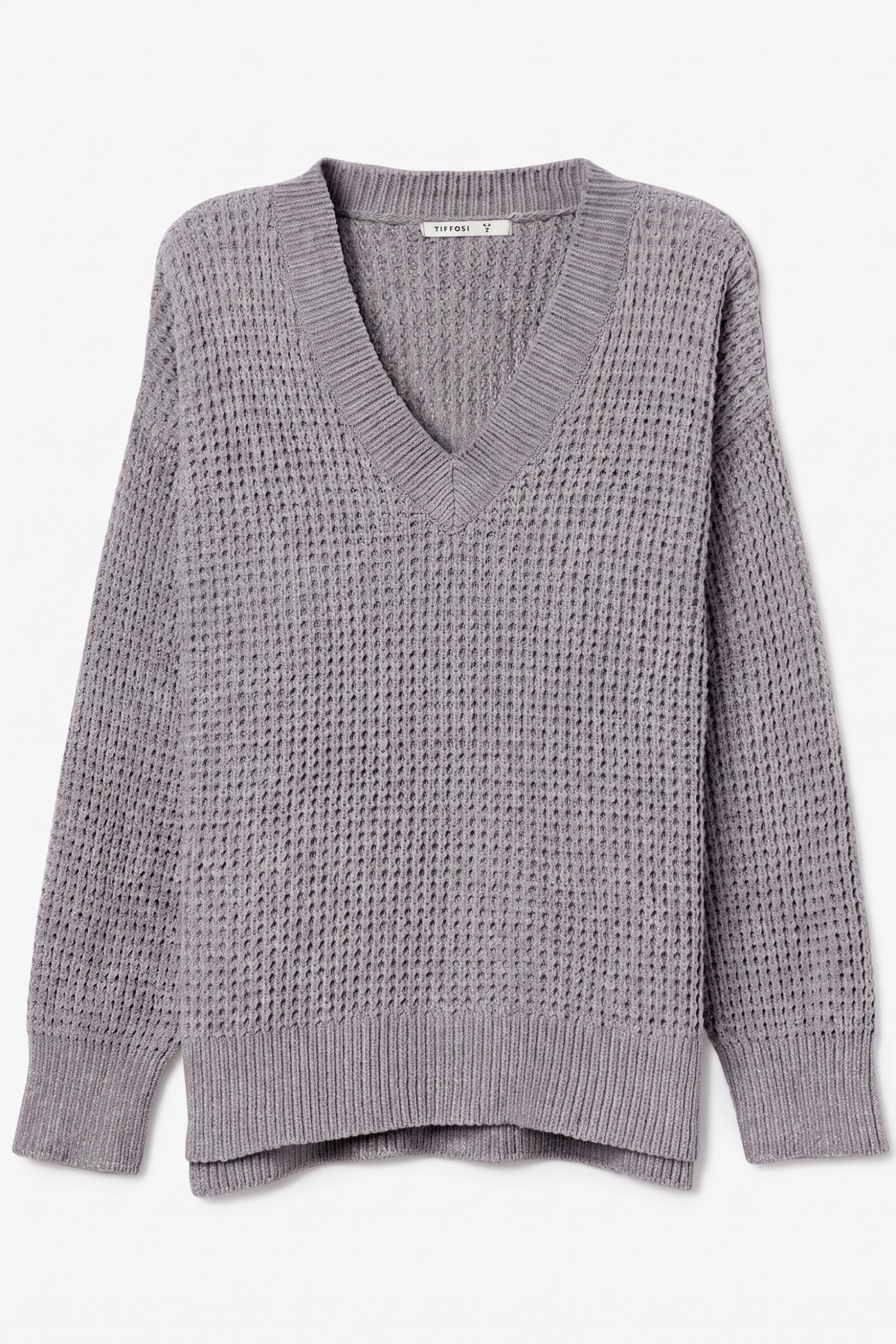 Grey Melange V-Neck Sweater