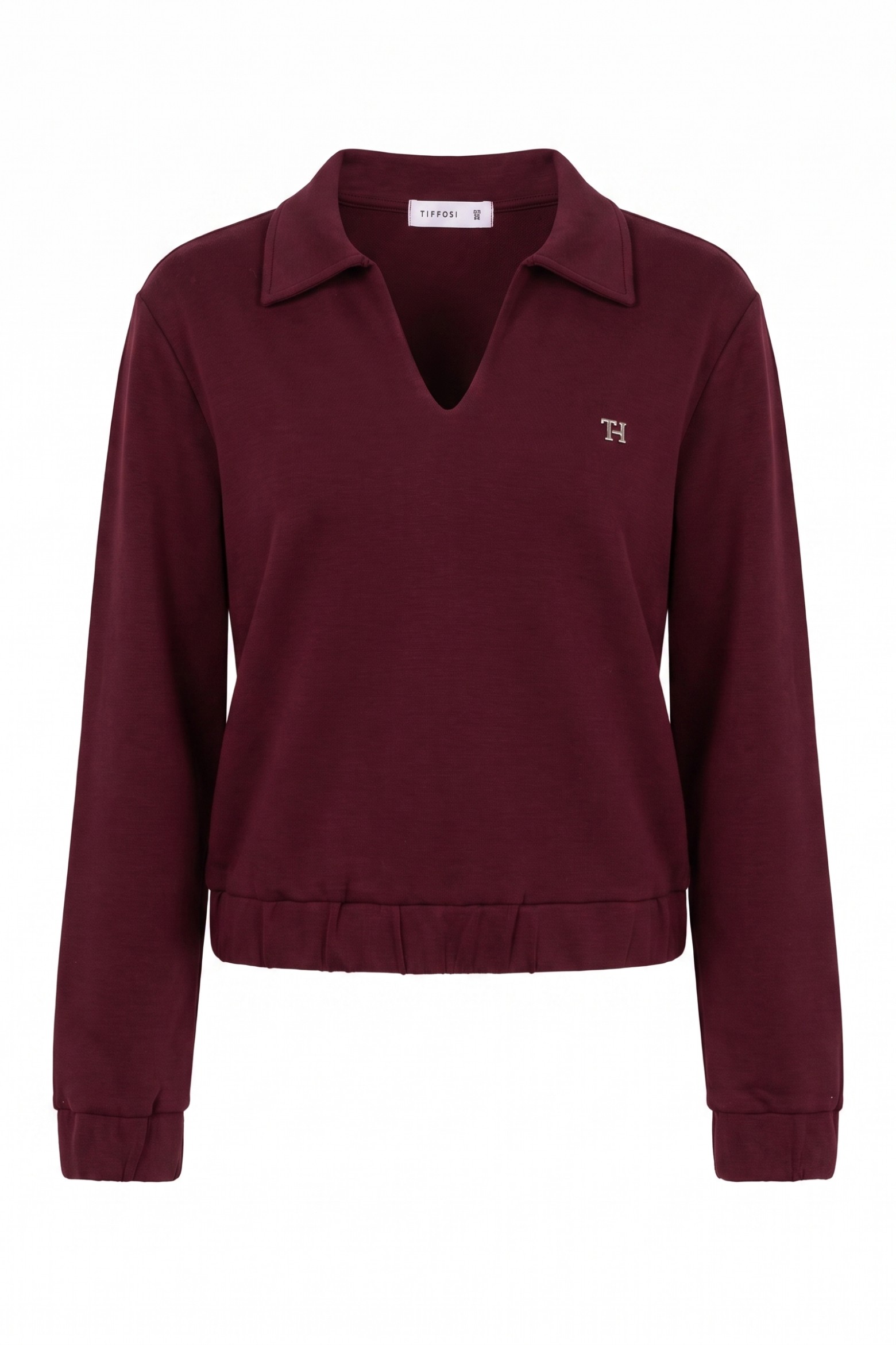 Wine Red V-Neck Sweatshirt