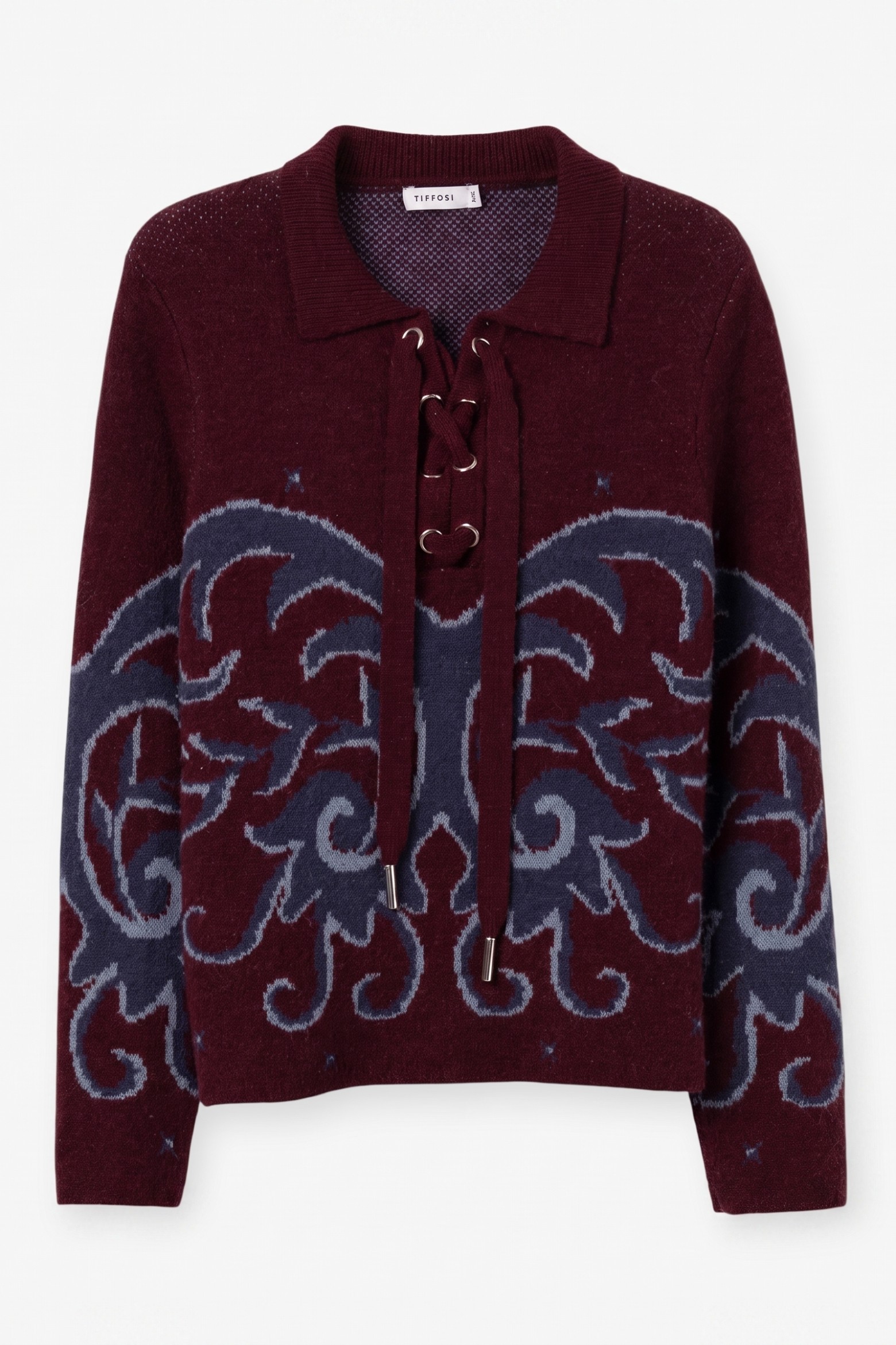 Jersey burdeos con estampado