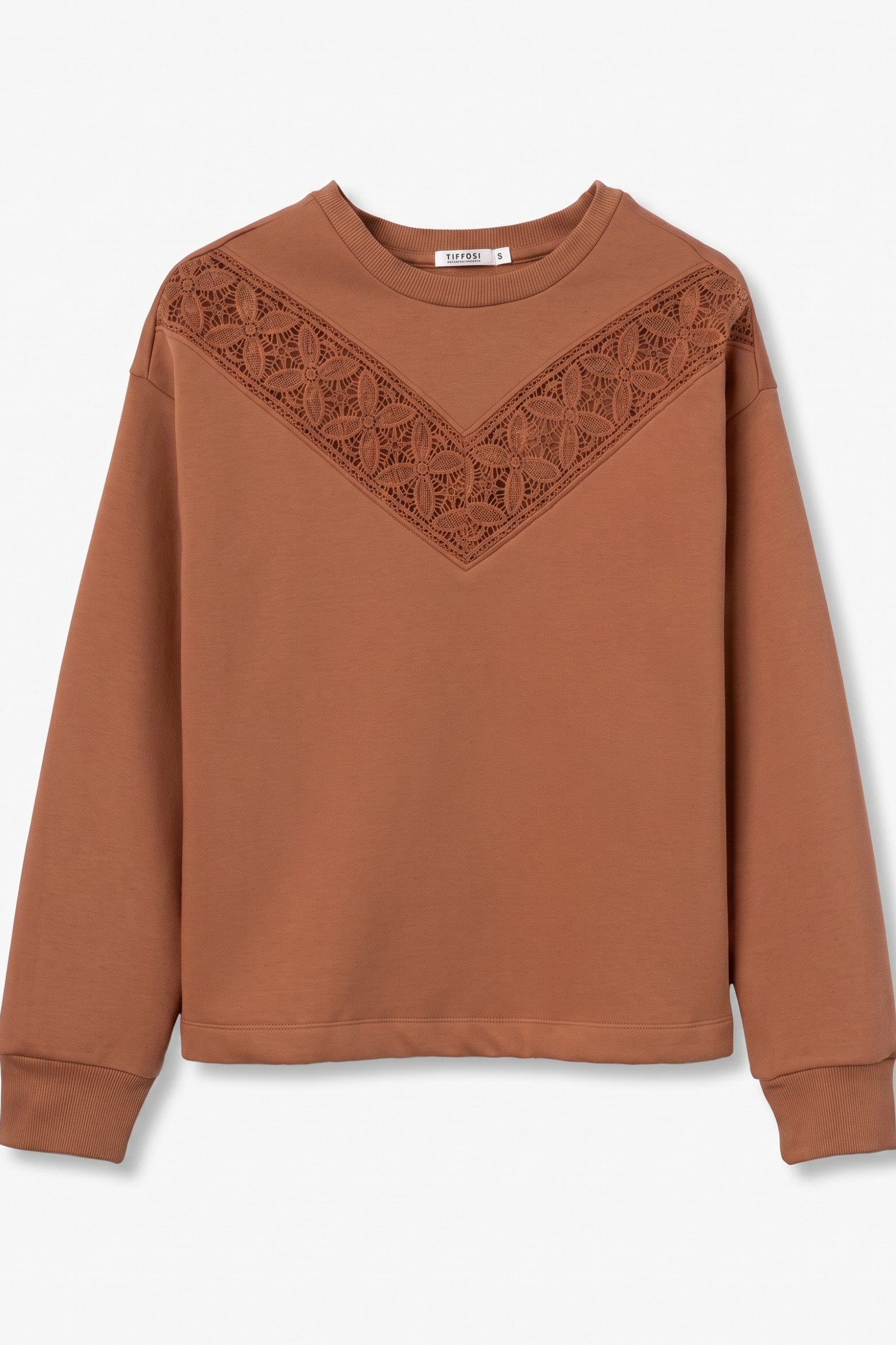 Sudadera marr�n con encaje