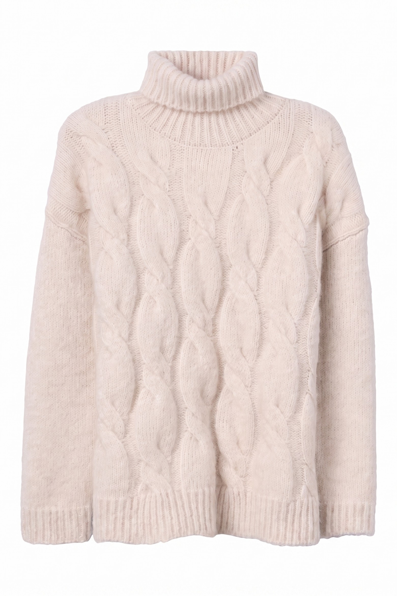Jersey beige cuello alto