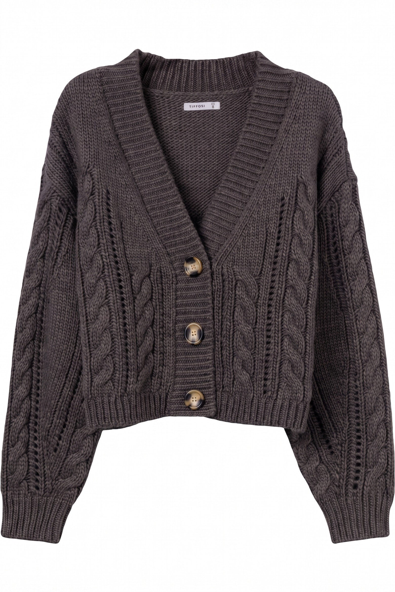 Chunky Grey Knit Cardigan