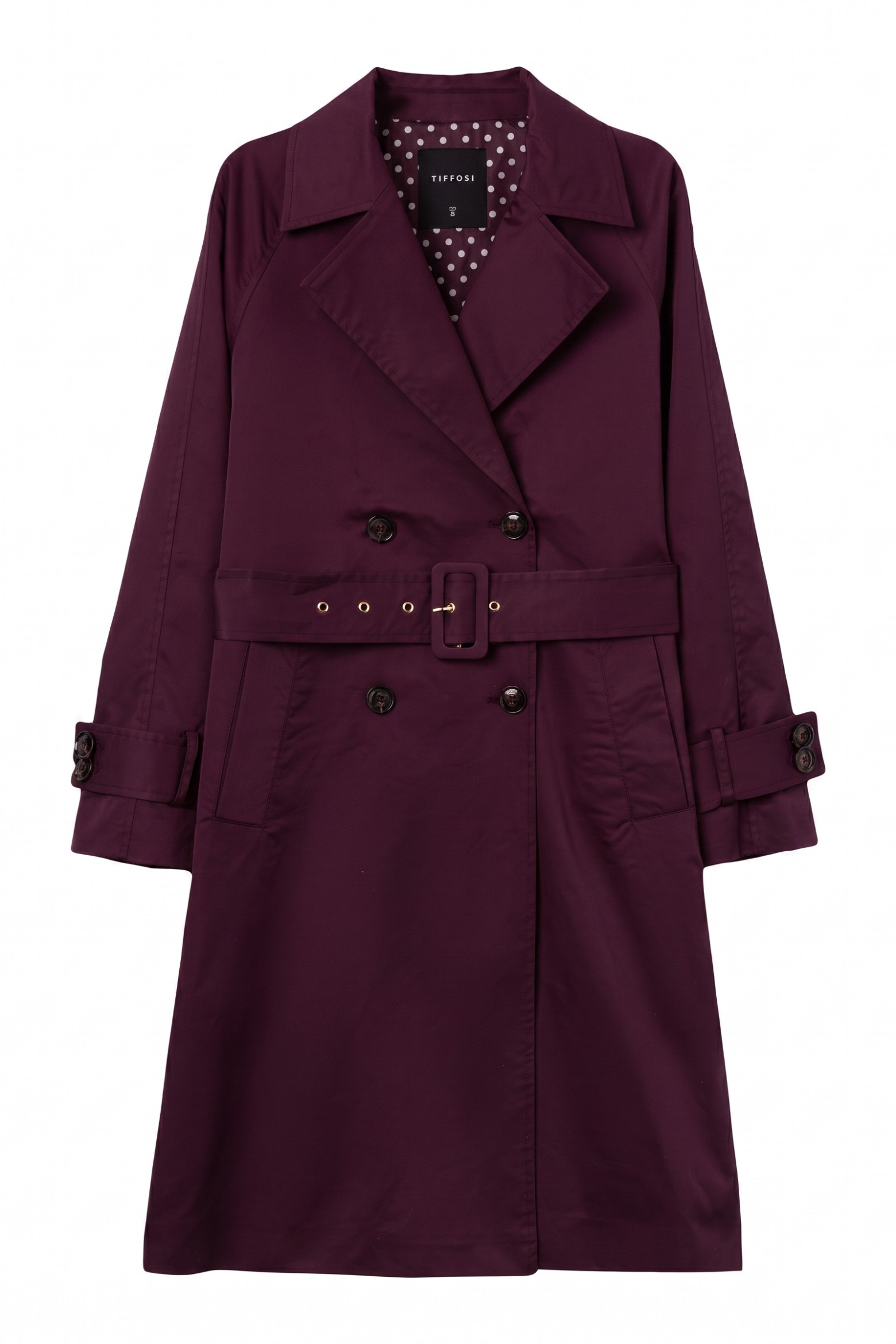 Long trench coat in wine