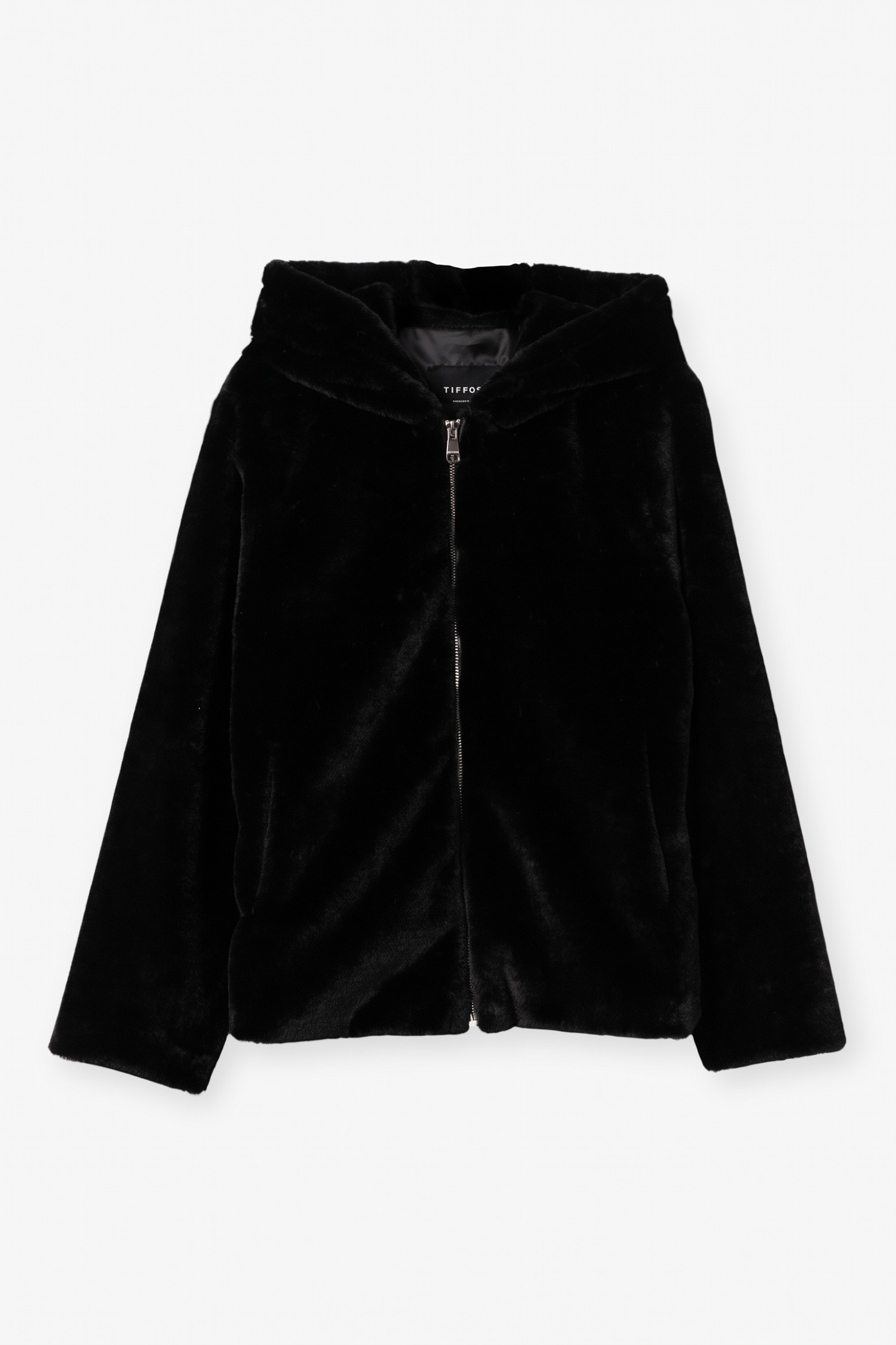 Black Furry Hooded Jacket