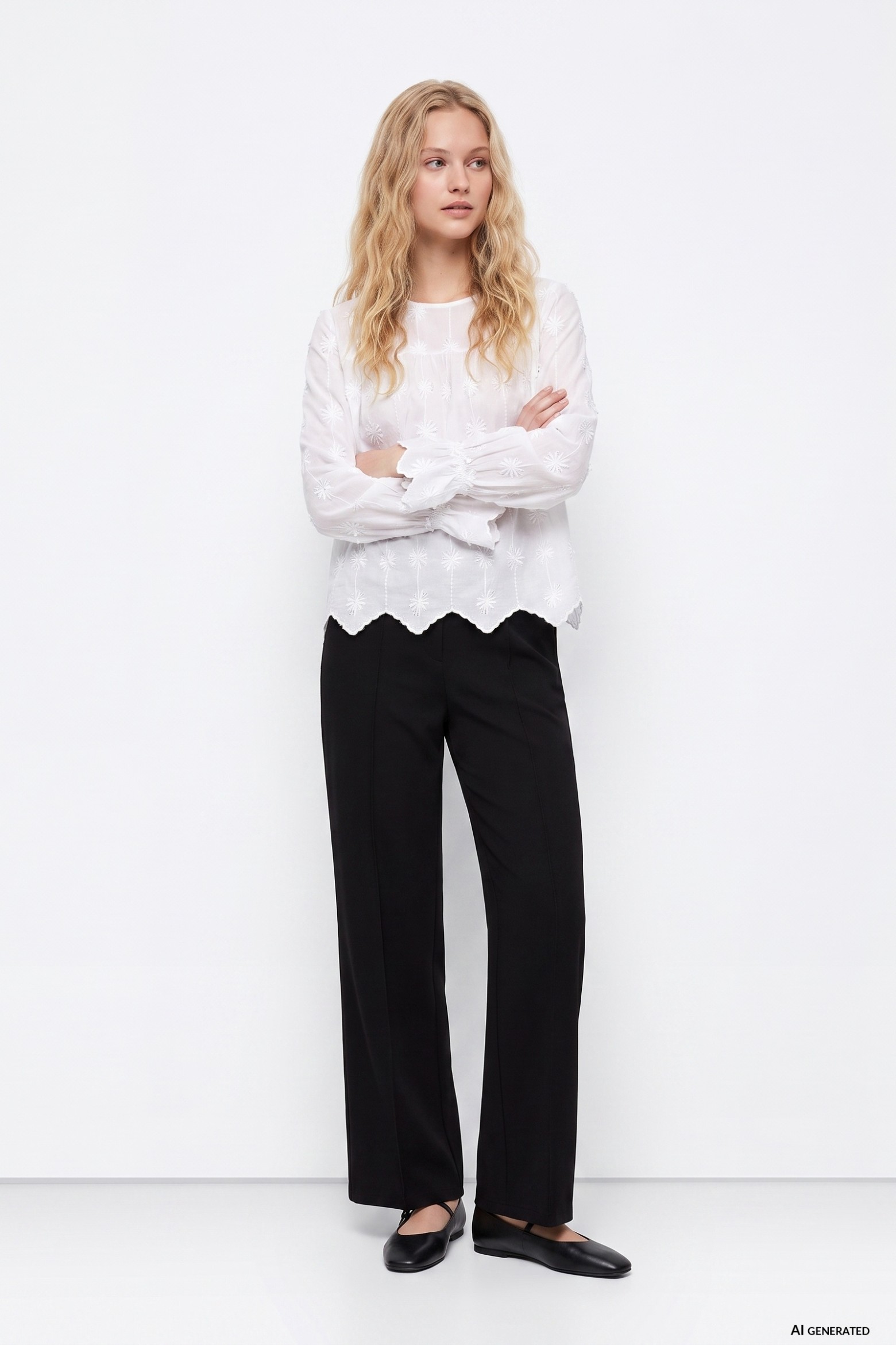 Pantalones negros anchos
