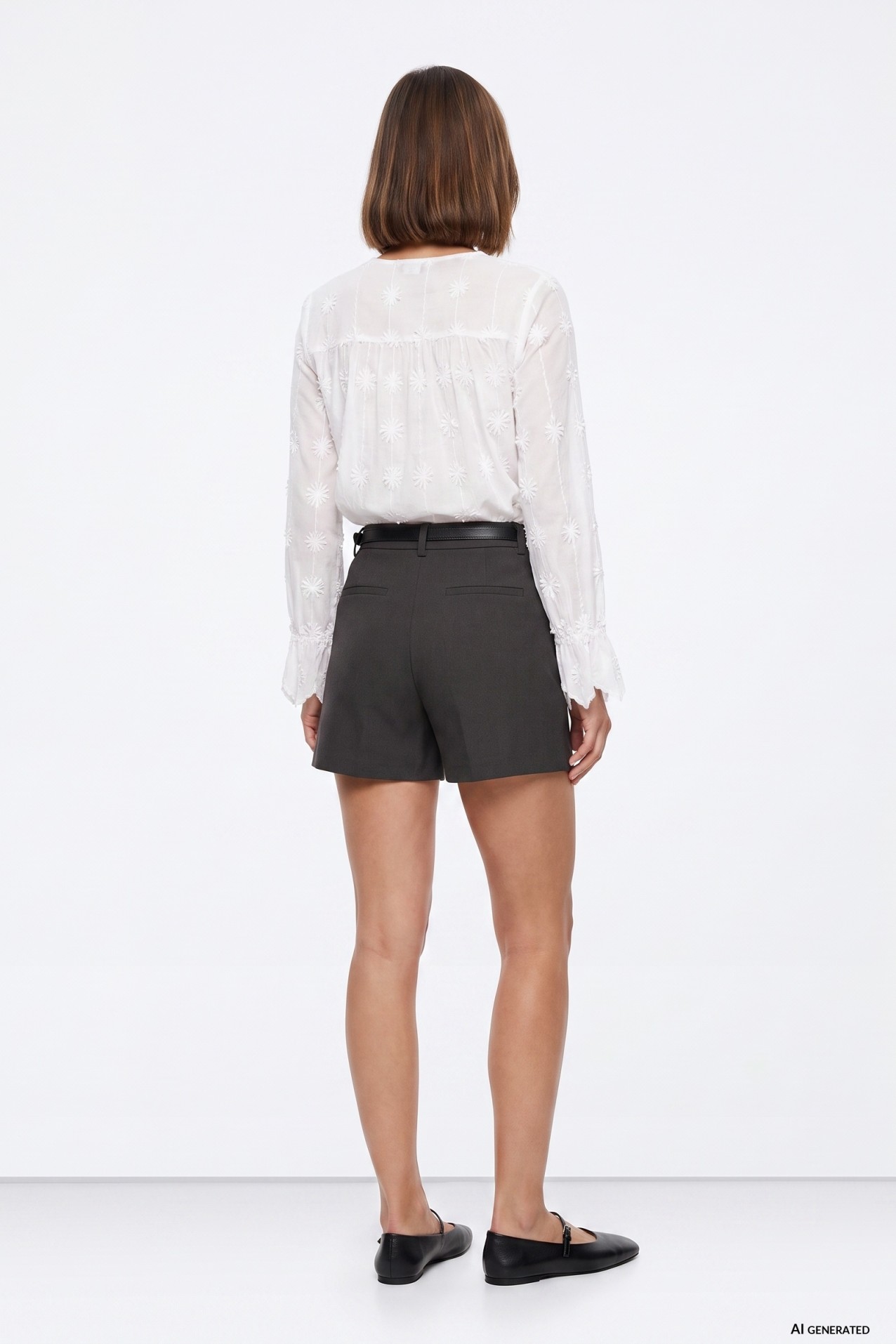 Shorts grises corte recto
