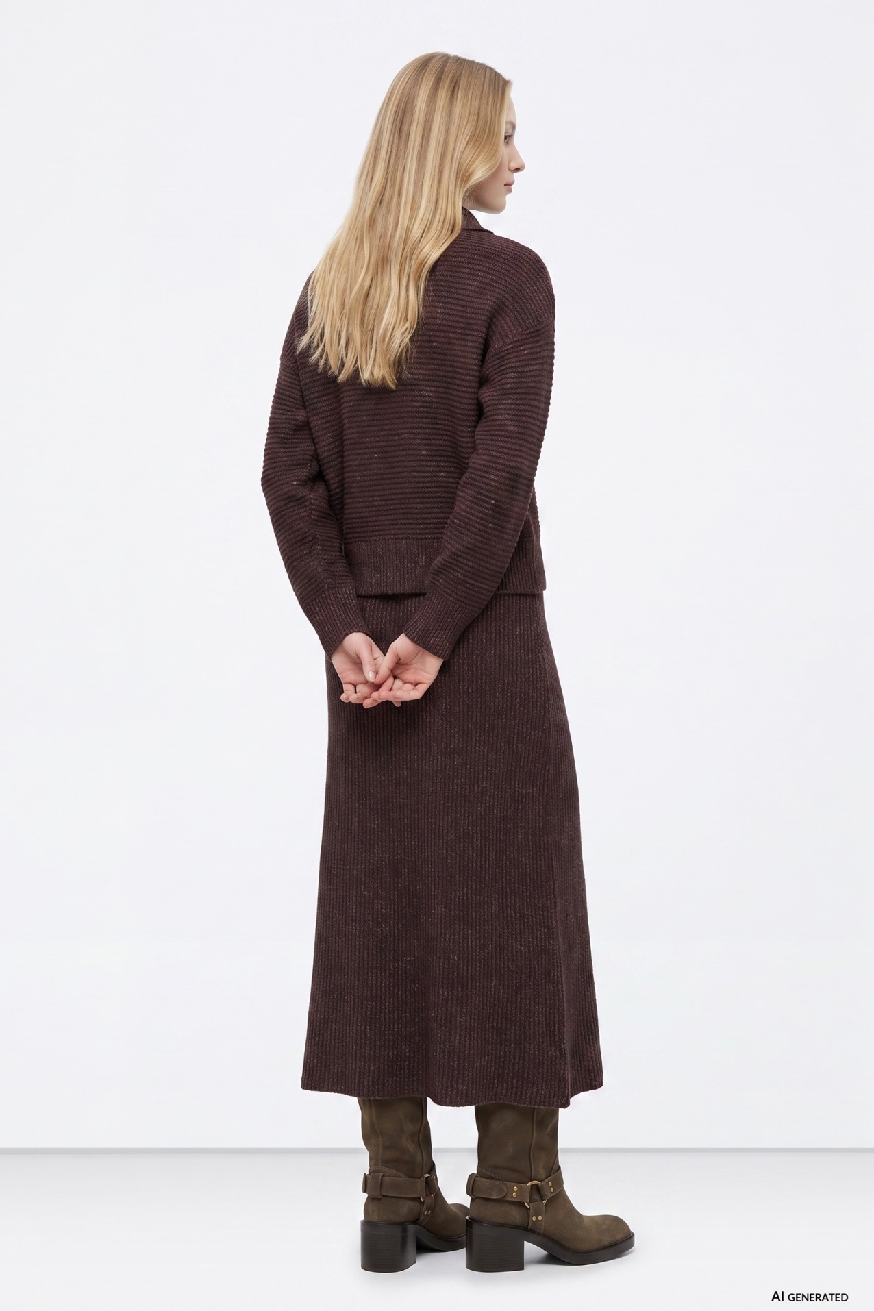 Brown Midi Skirt