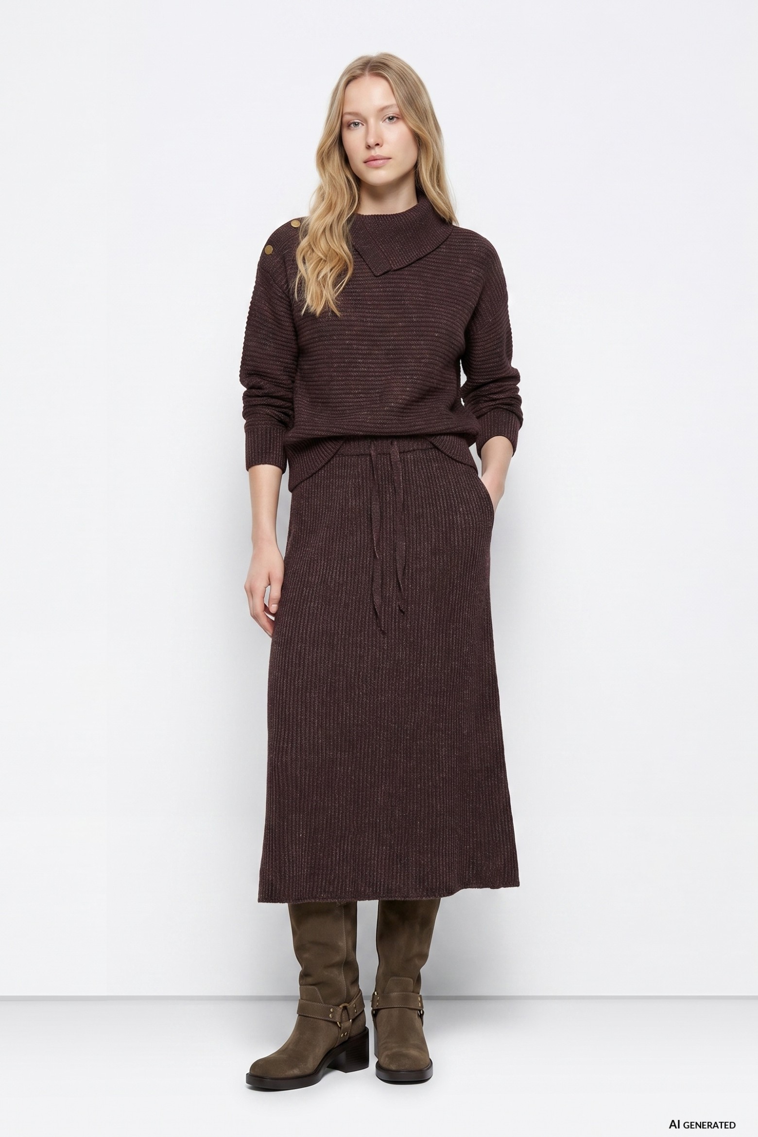 Brown Midi Skirt