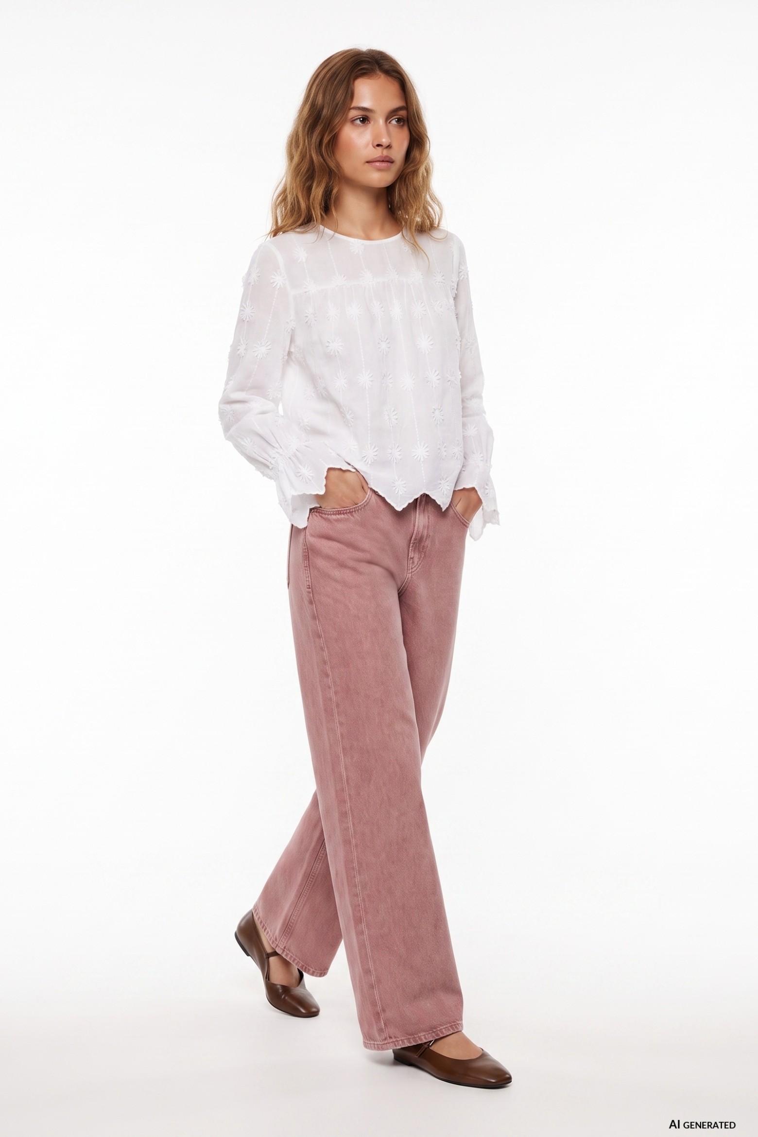 Celine Pink Wide Jeans