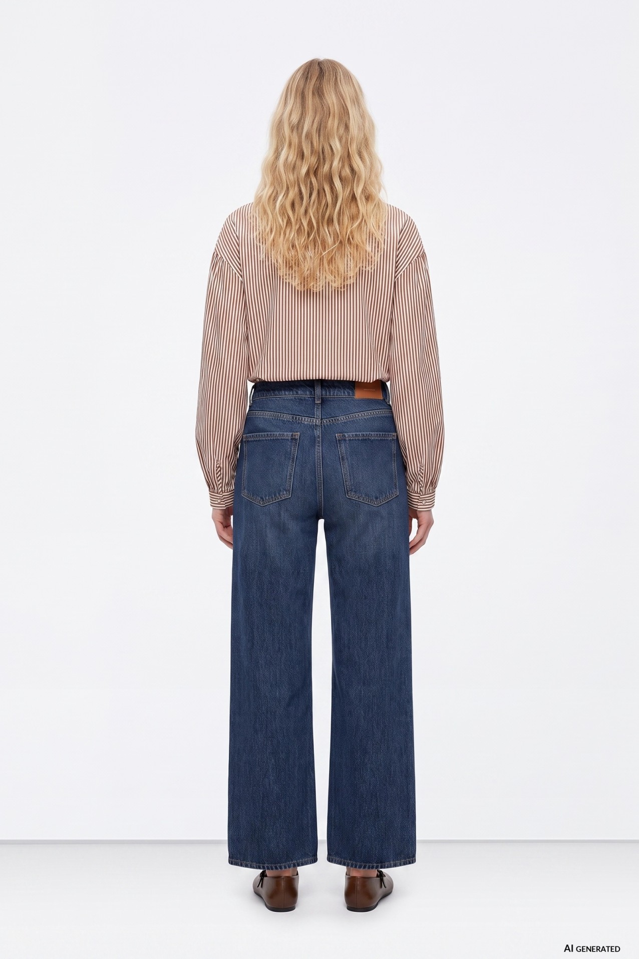 Wide-Leg Blue Jeans