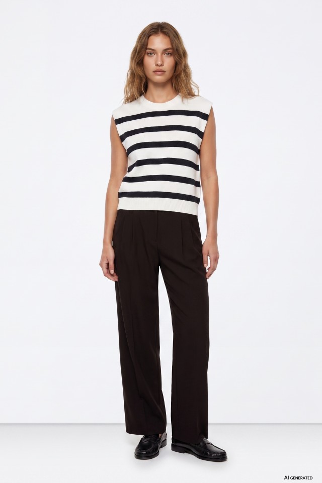 Pantalón chocolate corte ancho