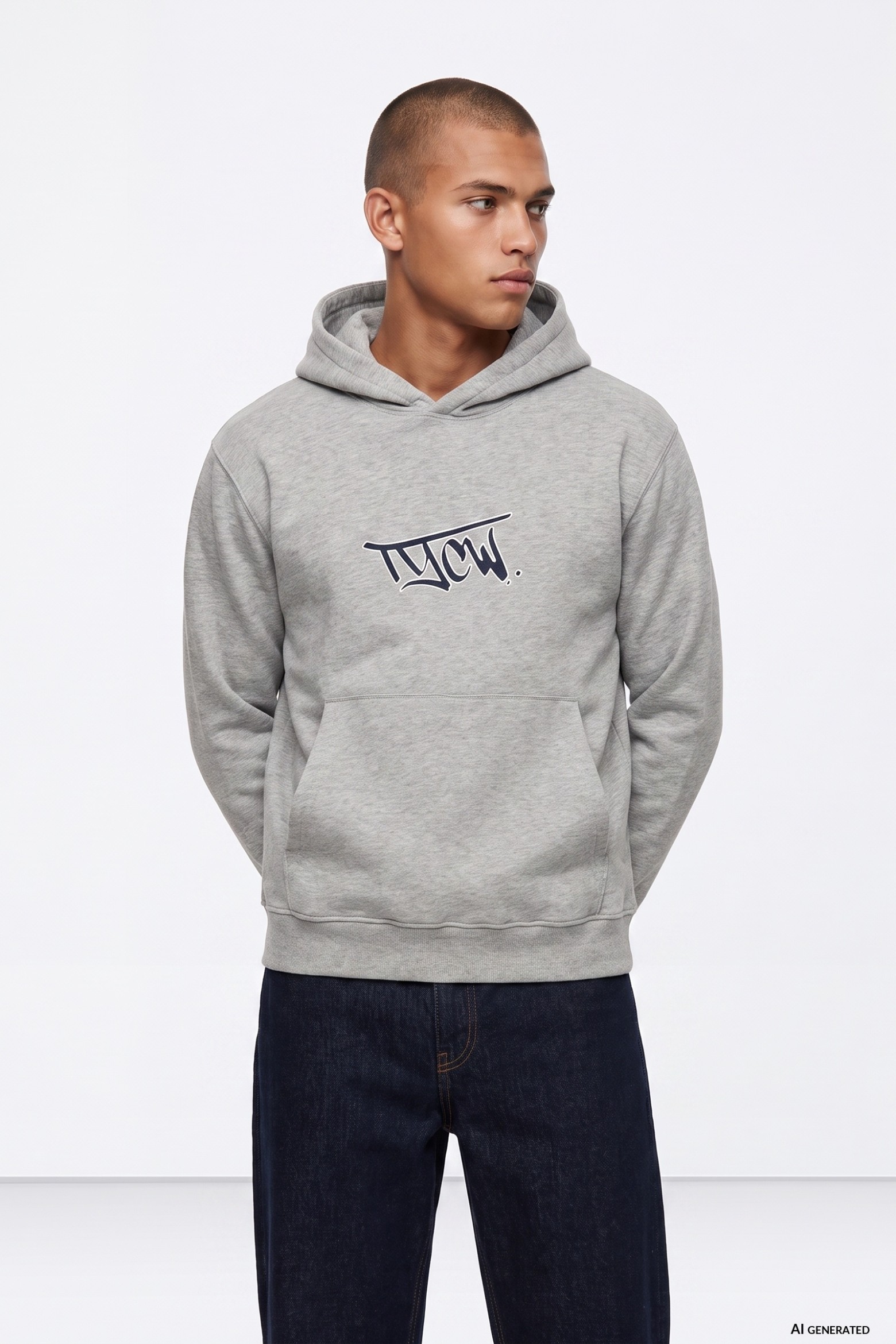 Grey Hoodie With Print