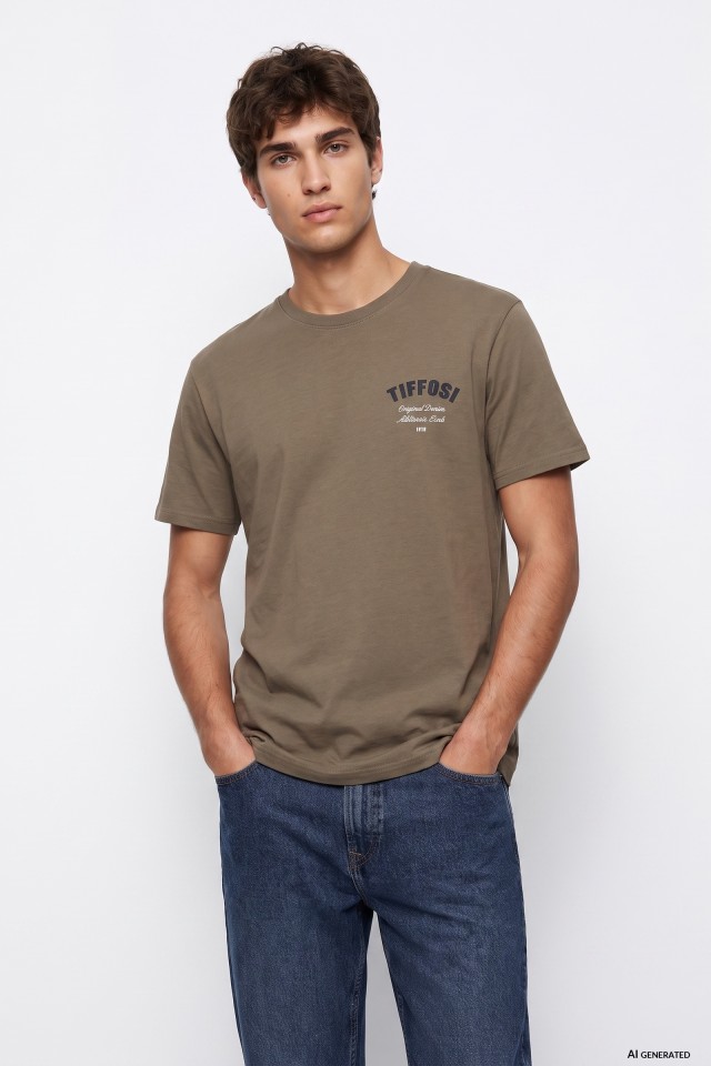 Camiseta Manga Corta Beige
