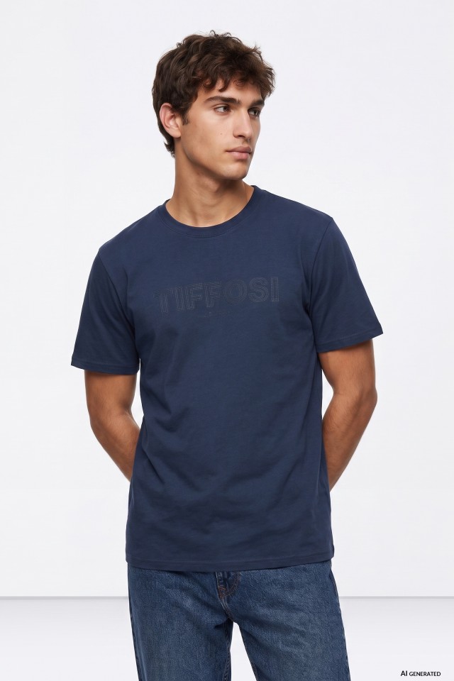 T-shirt azul minimalista