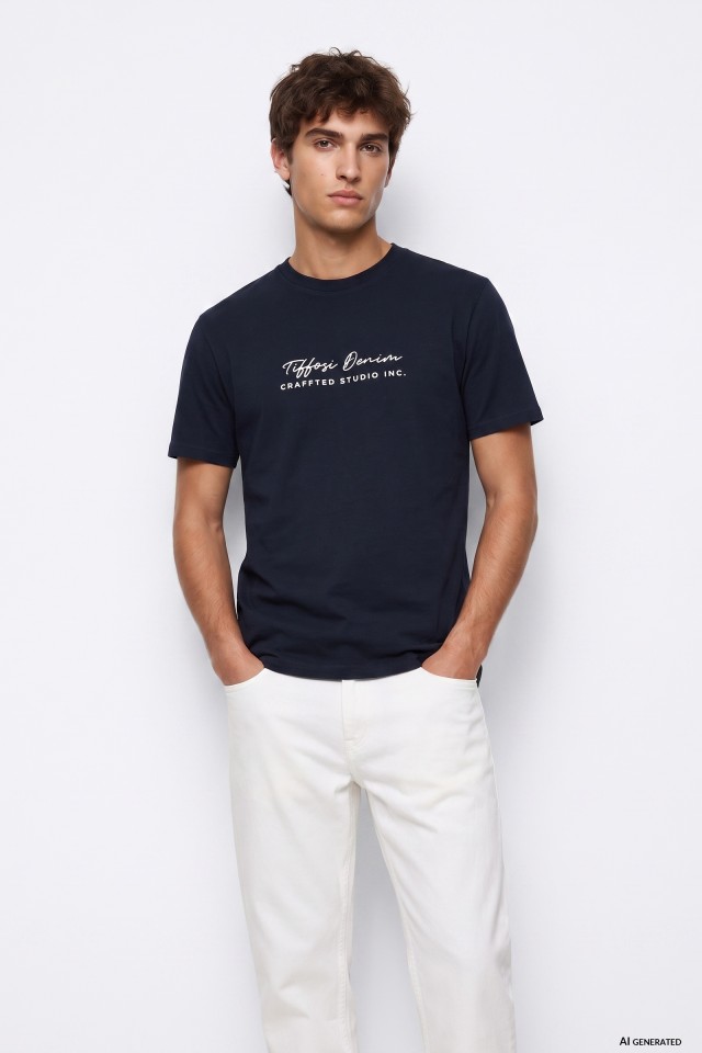 Dark Blue Casual T-shirt