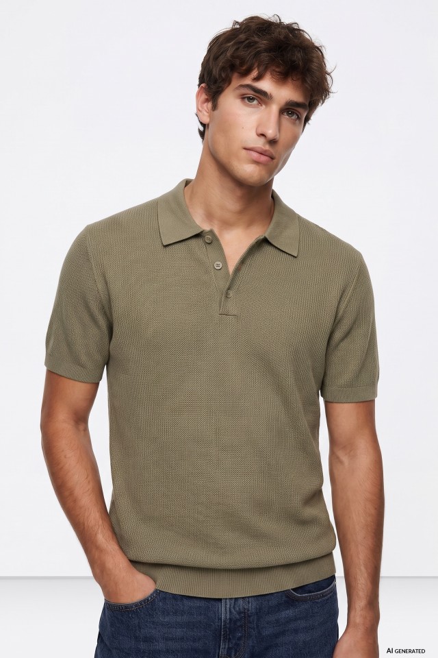 Camisola bege manga curta