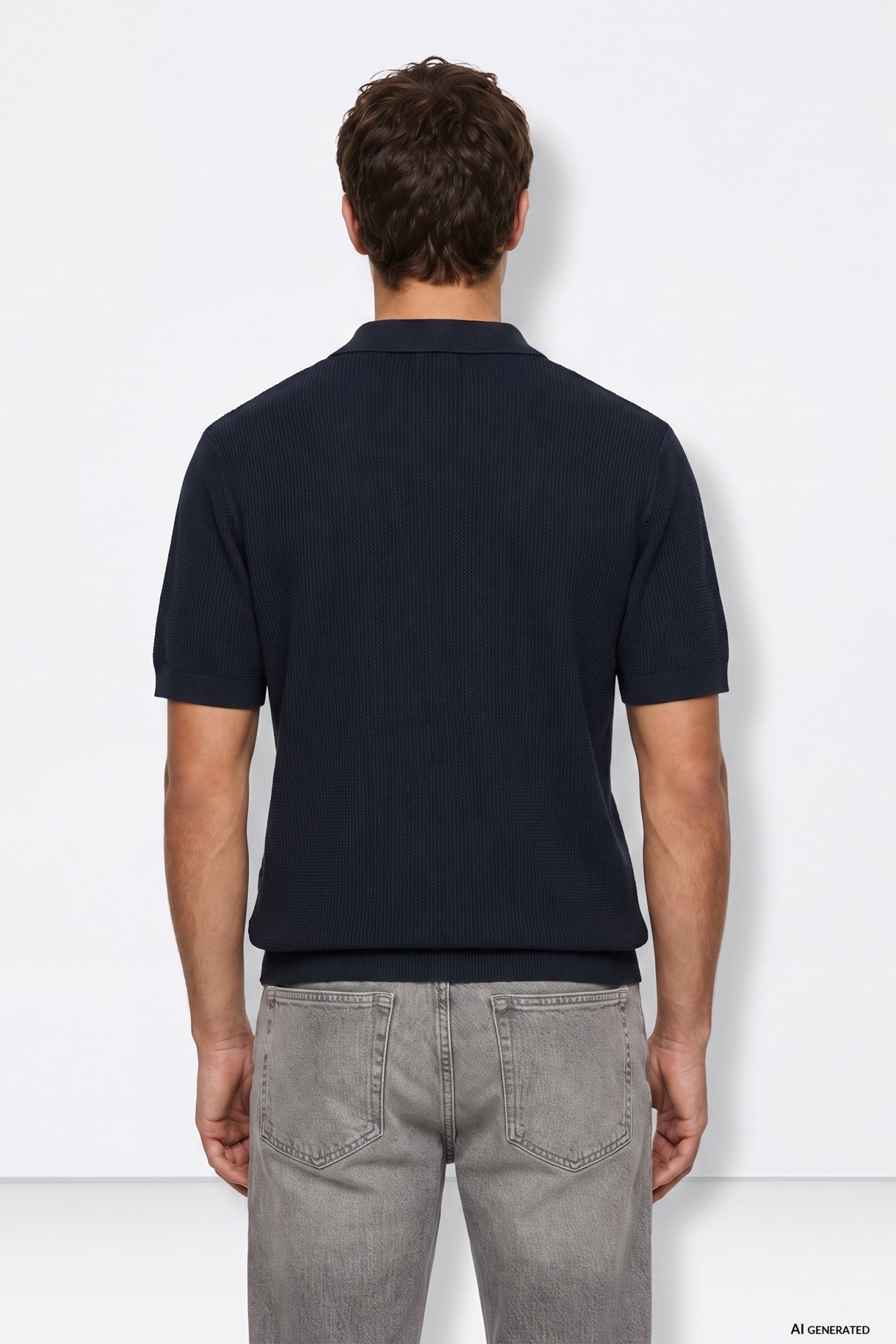 Dark Blue Slim Polo Shirt