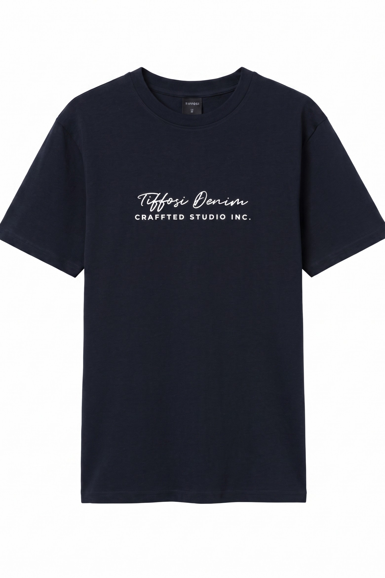 T-shirt azul com lettering