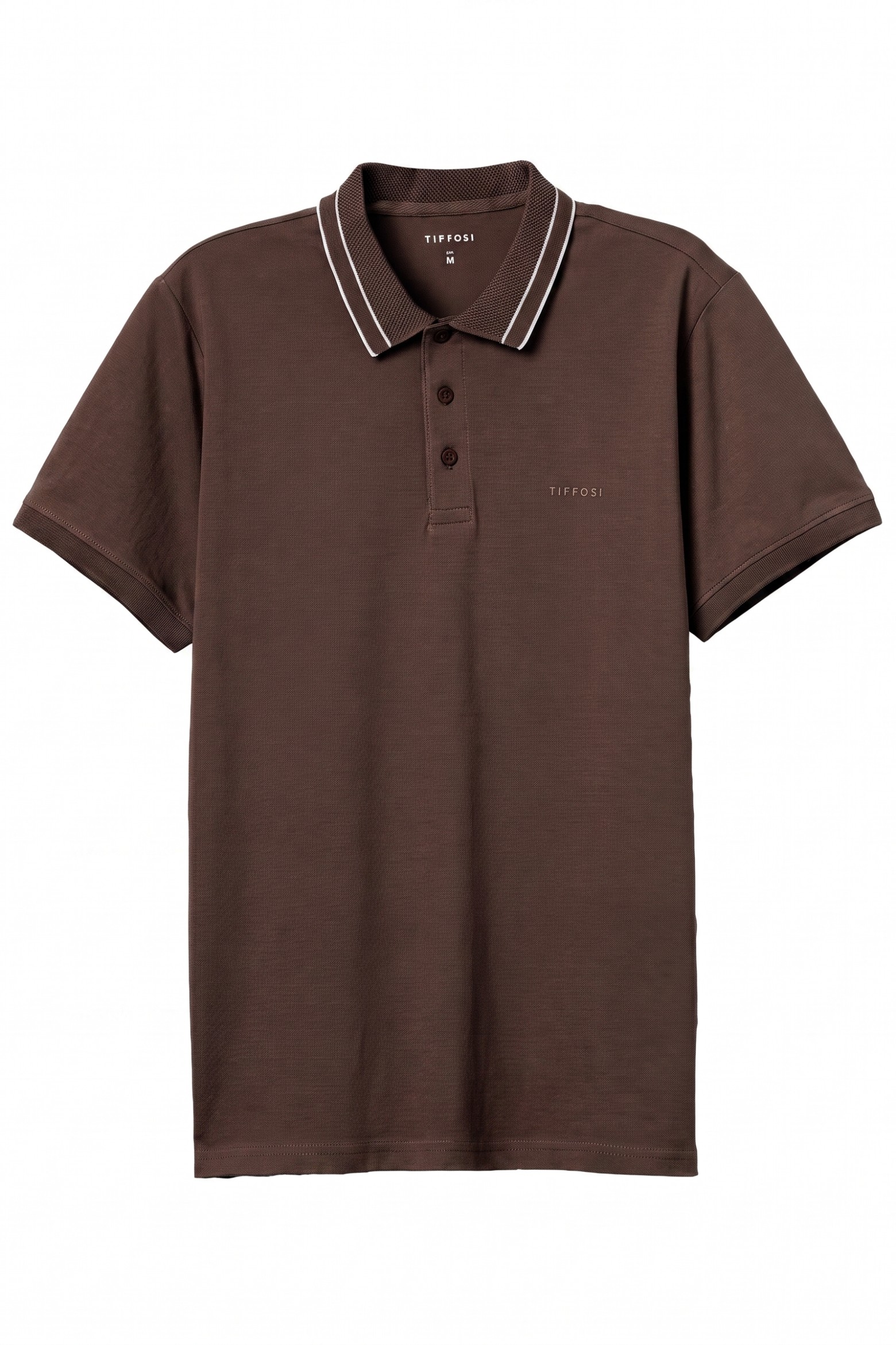 Polo marr�n cl�sico corto